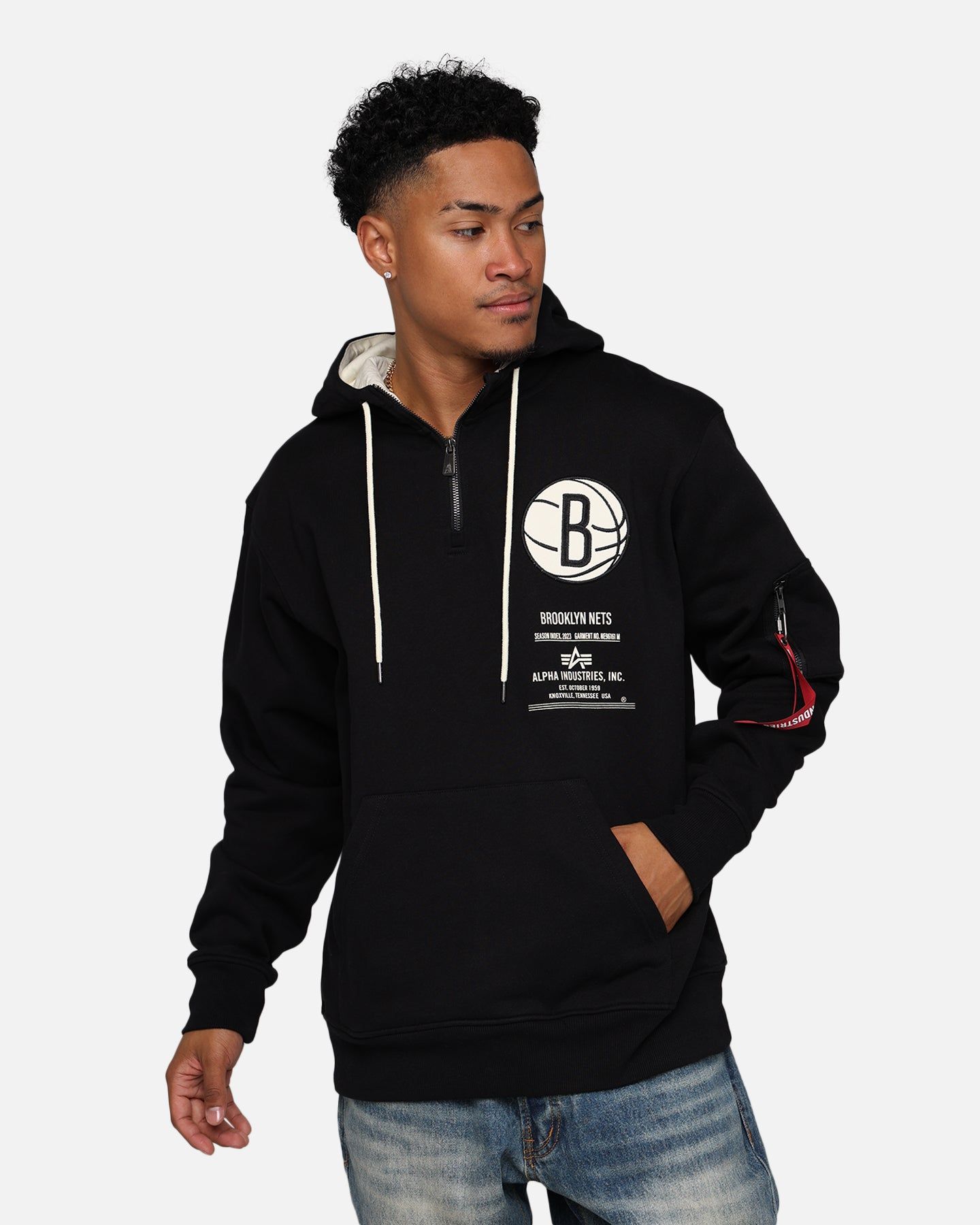 New Era X Alpha Industries Brooklyn Nets Zipper Hoodie Black sold by Culture Kings