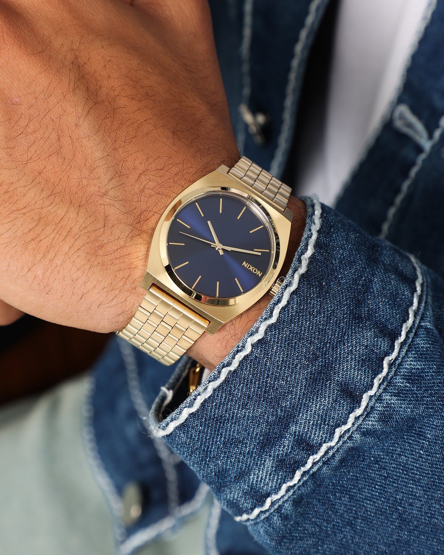 Nixon Time Teller Watch Light Gold/Cobalt sold by Culture Kings