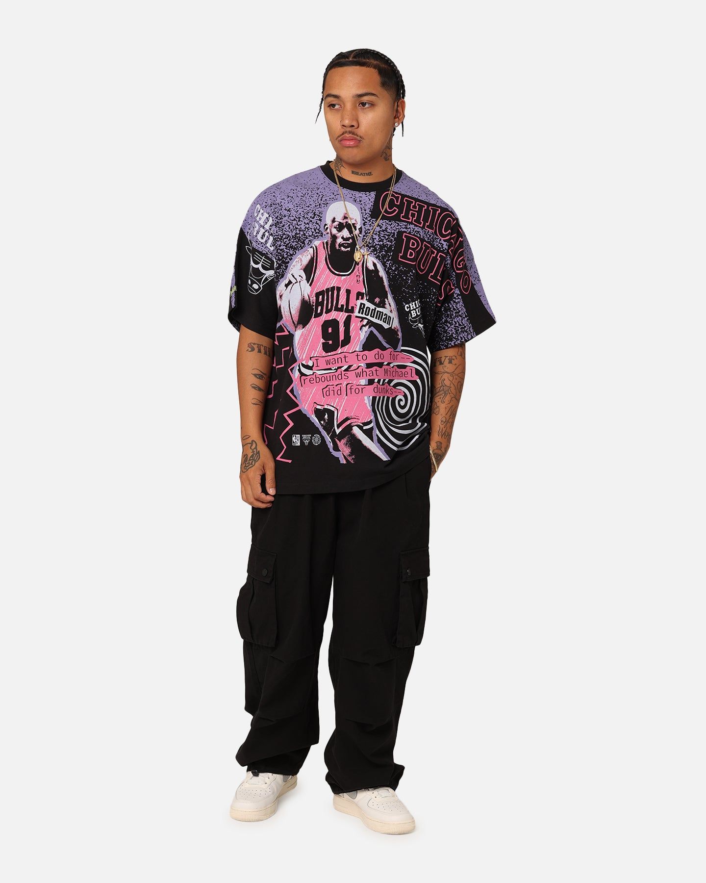 Mitchell & Ness Chicago Bulls Dennis Rodman Rebound T-Shirt Black sold by Culture Kings product image thumbnail 3