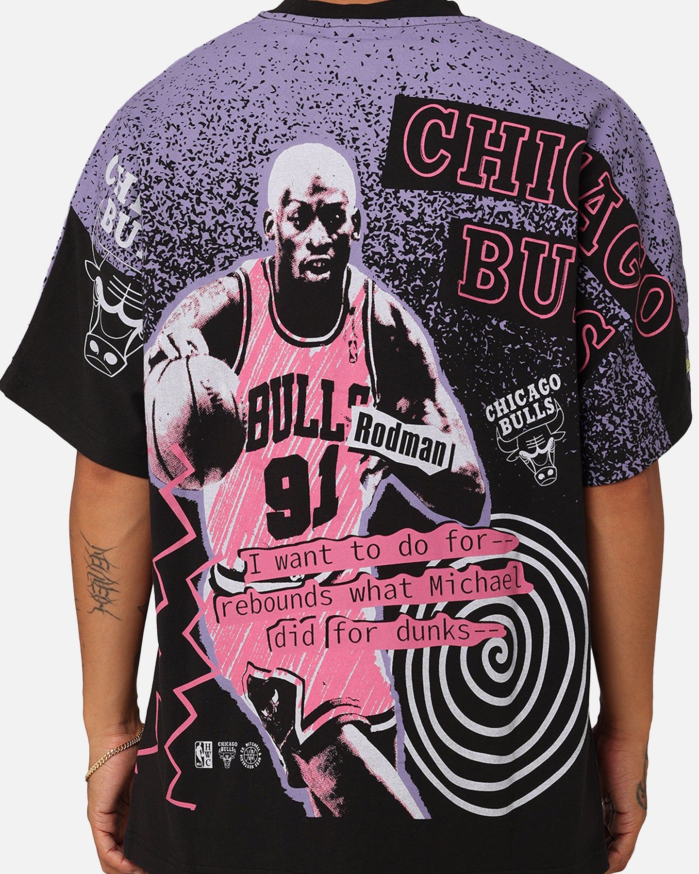 Mitchell & Ness Chicago Bulls Dennis Rodman Rebound T-Shirt Black sold by Culture Kings product image thumbnail 5