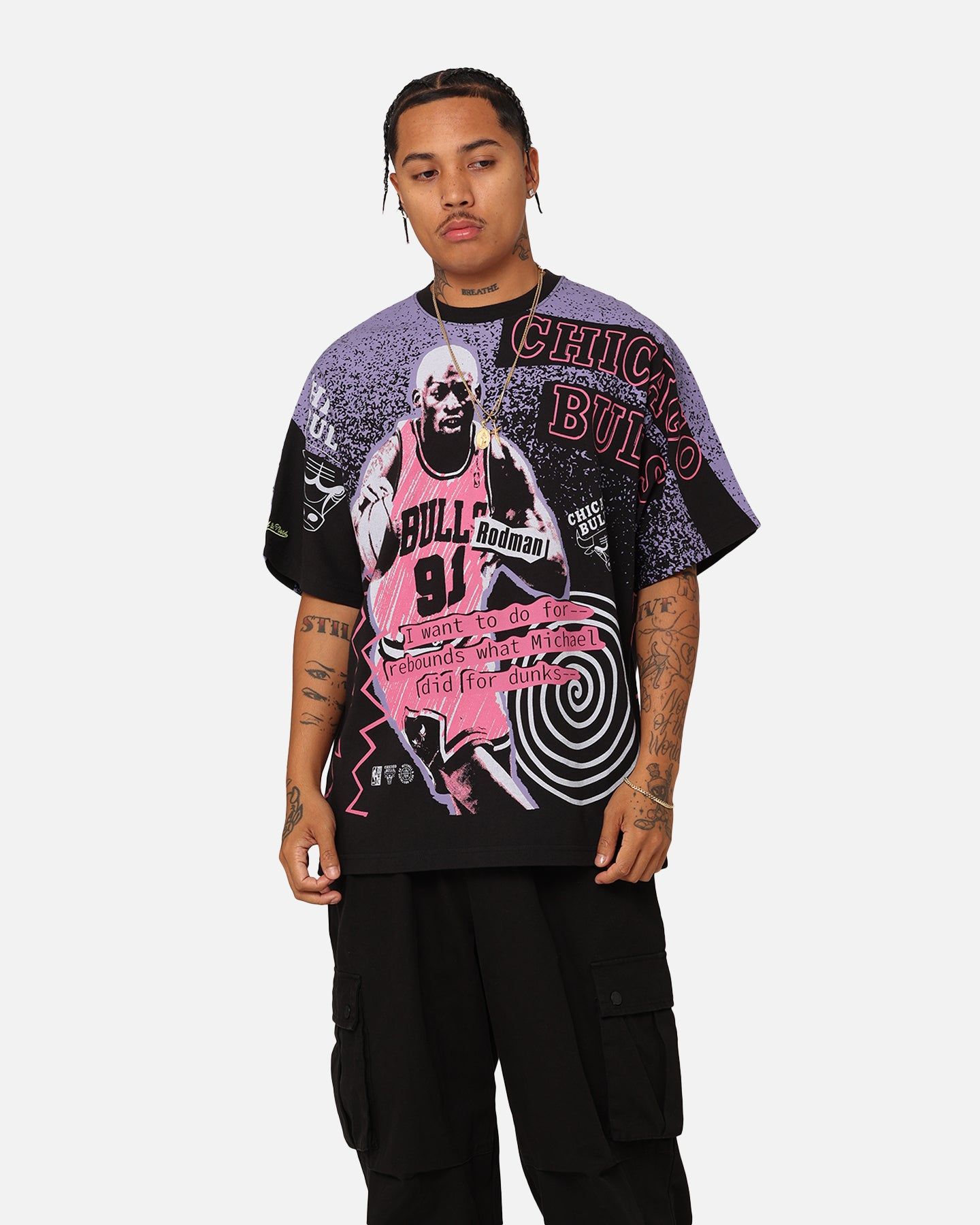 Mitchell & Ness Chicago Bulls Dennis Rodman Rebound T-Shirt Black sold by Culture Kings