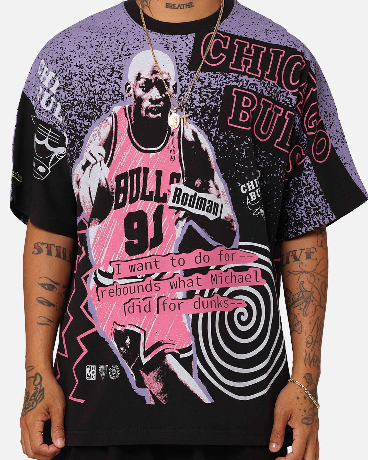 Mitchell & Ness Chicago Bulls Dennis Rodman Rebound T-Shirt Black sold by Culture Kings product image thumbnail 4