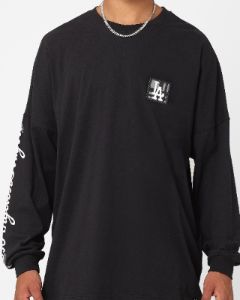 Majestic Athletic Los Angeles Dodgers Checker Badge Long Sleeve T-Shirt Faded Black sold by Culture Kings