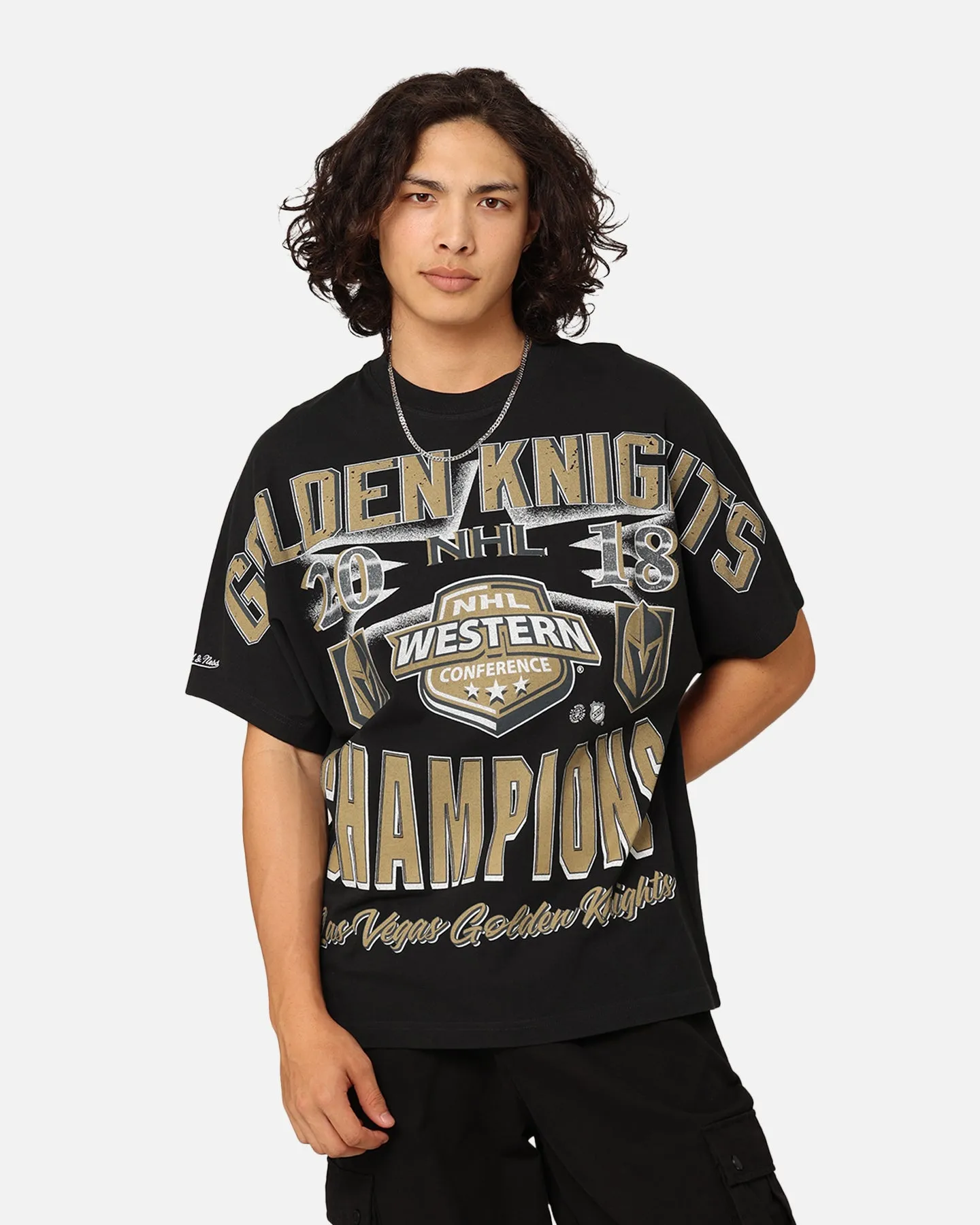 Mitchell & Ness Vegas Golden Knights Conference Champs T-Shirt Faded Black sold by Culture Kings