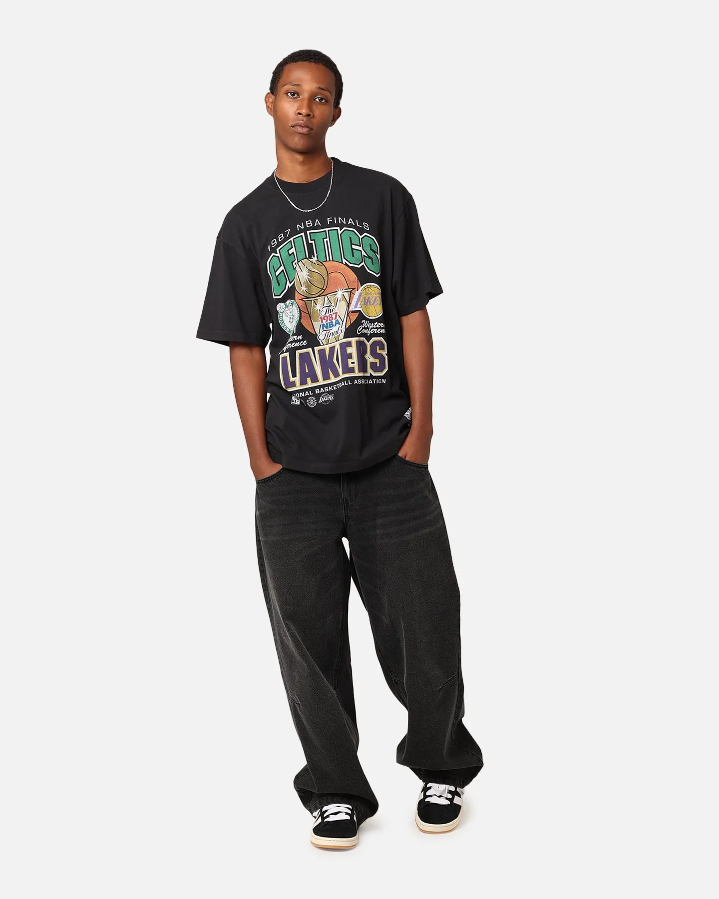 Mitchell & Ness Boston Celtics Vs. Los Angeles Lakers 1987 Finals T-Shirt Faded Black sold by Culture Kings product image thumbnail 2