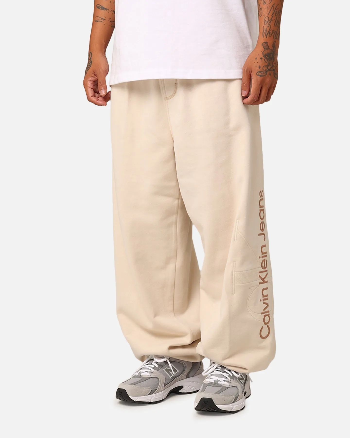 Calvin Klein Washed Monologo Hawk Pants Ivory sold by Culture Kings
