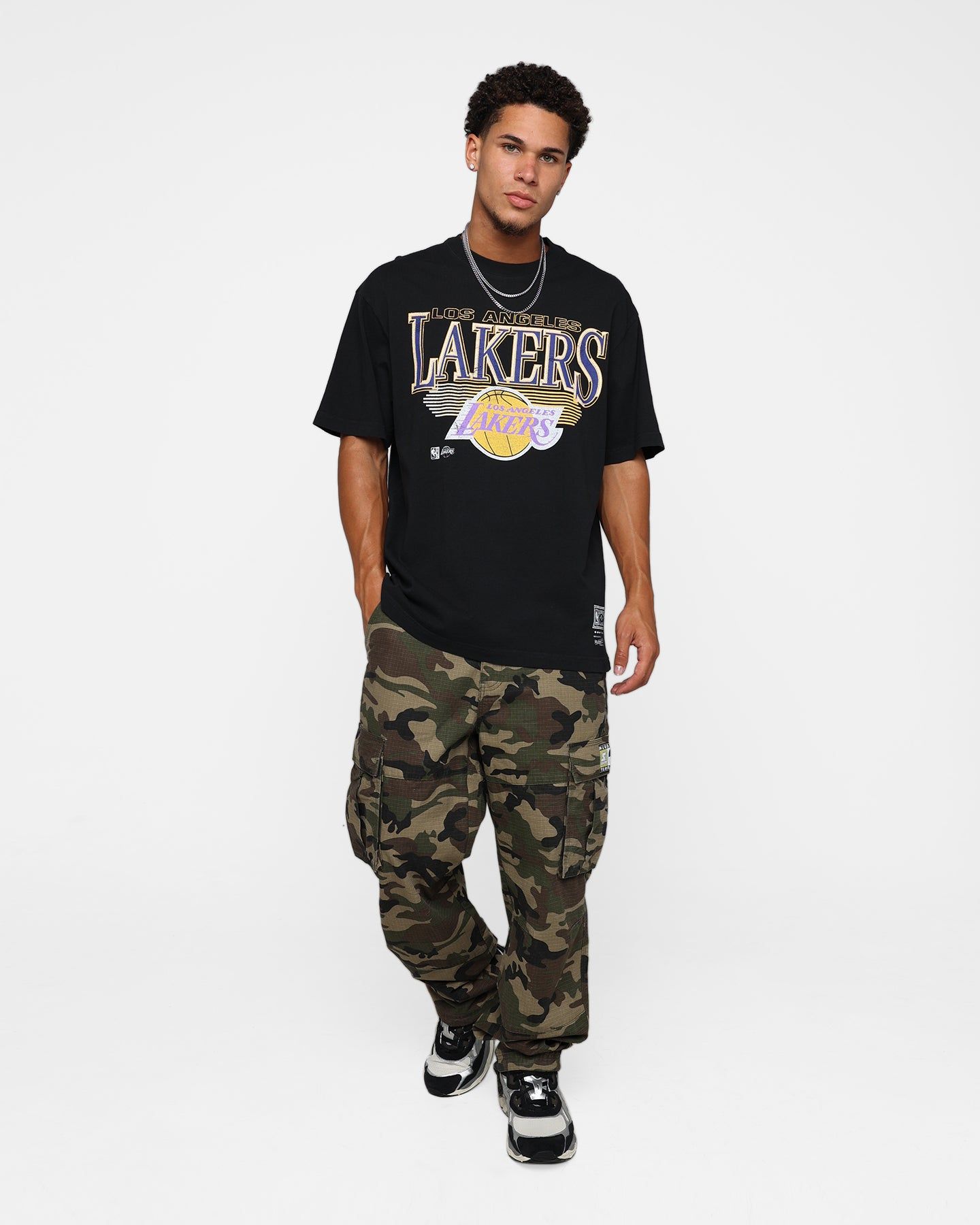 Mitchell & Ness Los Angeles Lakers Underscore T-Shirt Faded Black sold by Culture Kings product image thumbnail 2