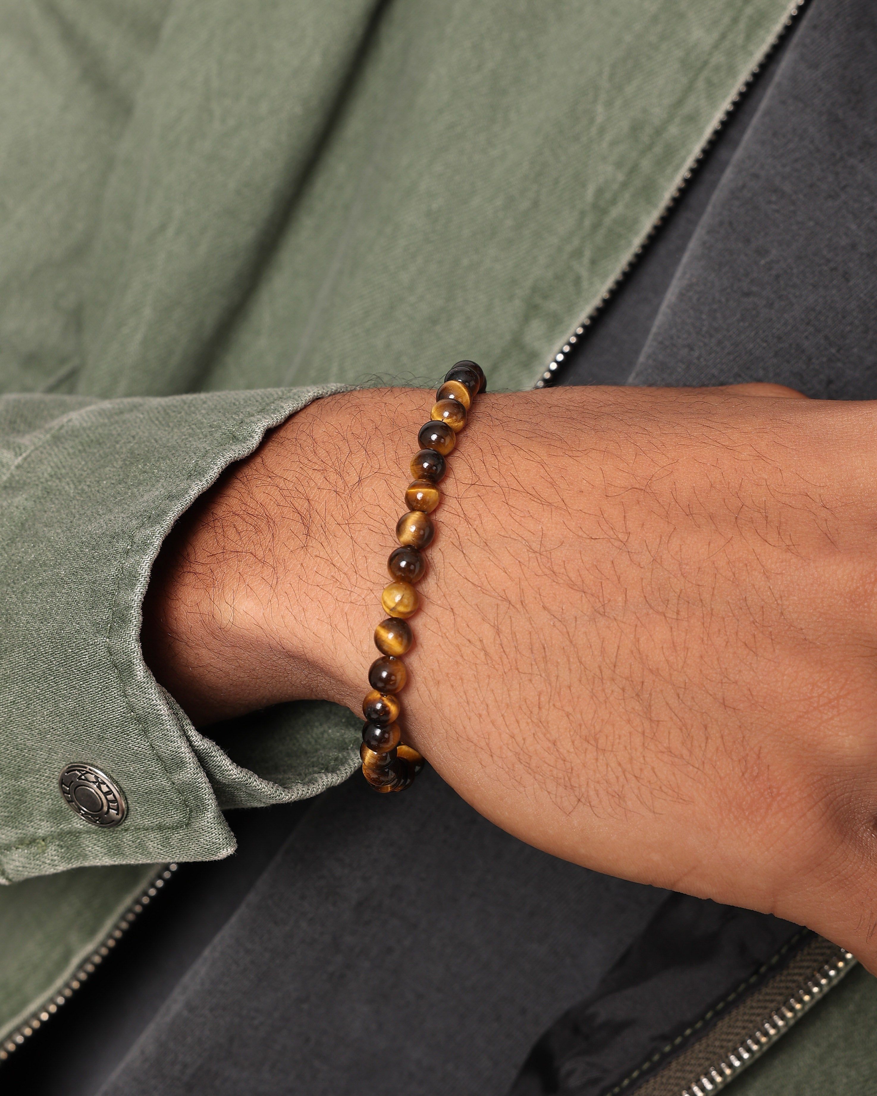 NXS Tiger Eye Bracelet Steel/Brown sold by Culture Kings