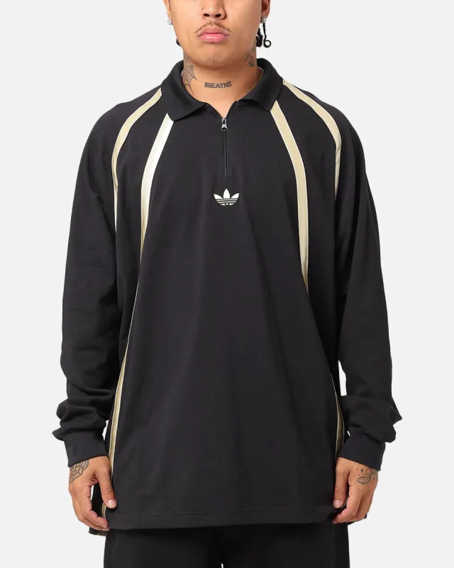 Adidas Rugby Long Sleeve Polo Shirt Black sold by Culture Kings