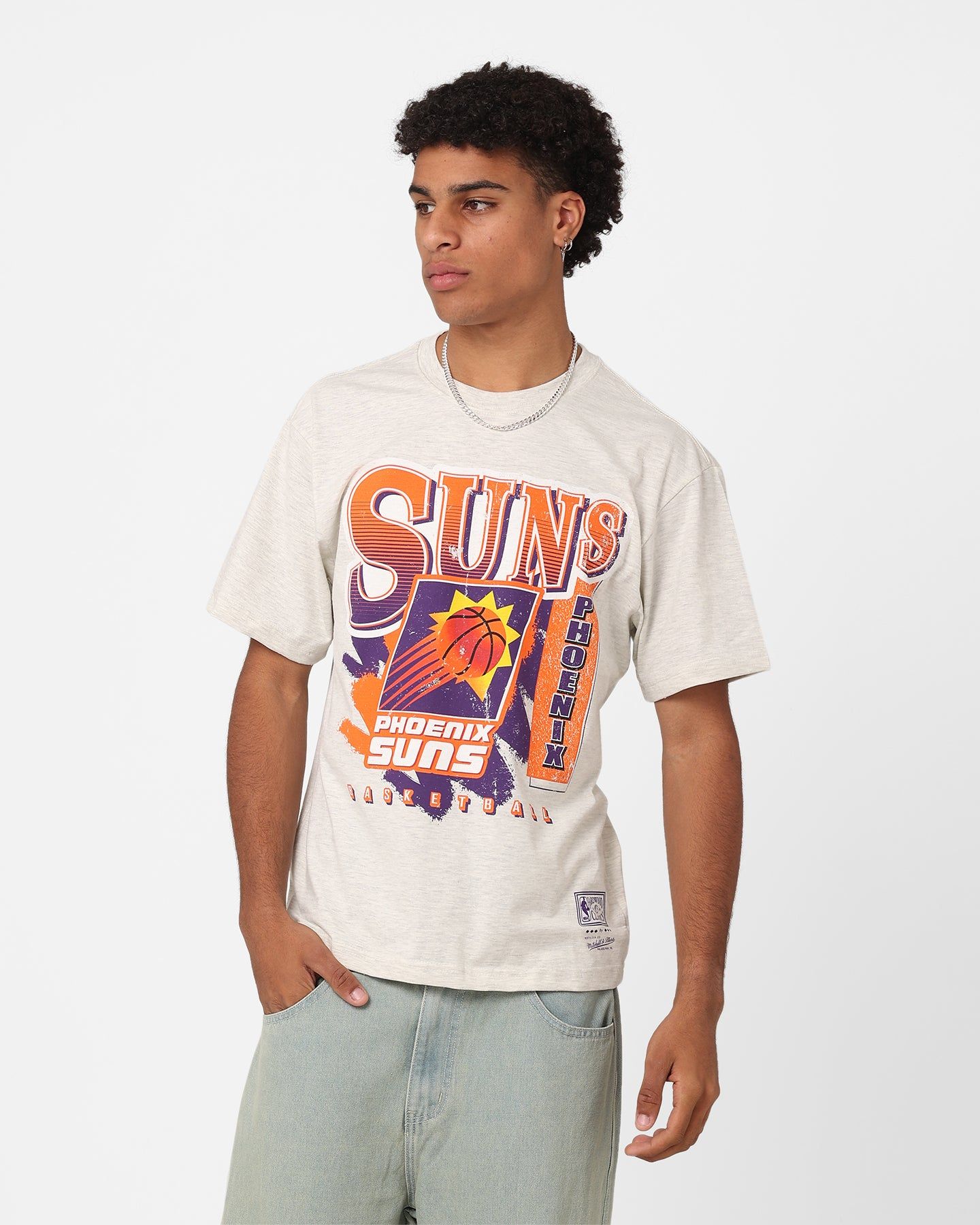 Mitchell & Ness Phoenix Suns Brush Off T-Shirt White Marle sold by Culture Kings