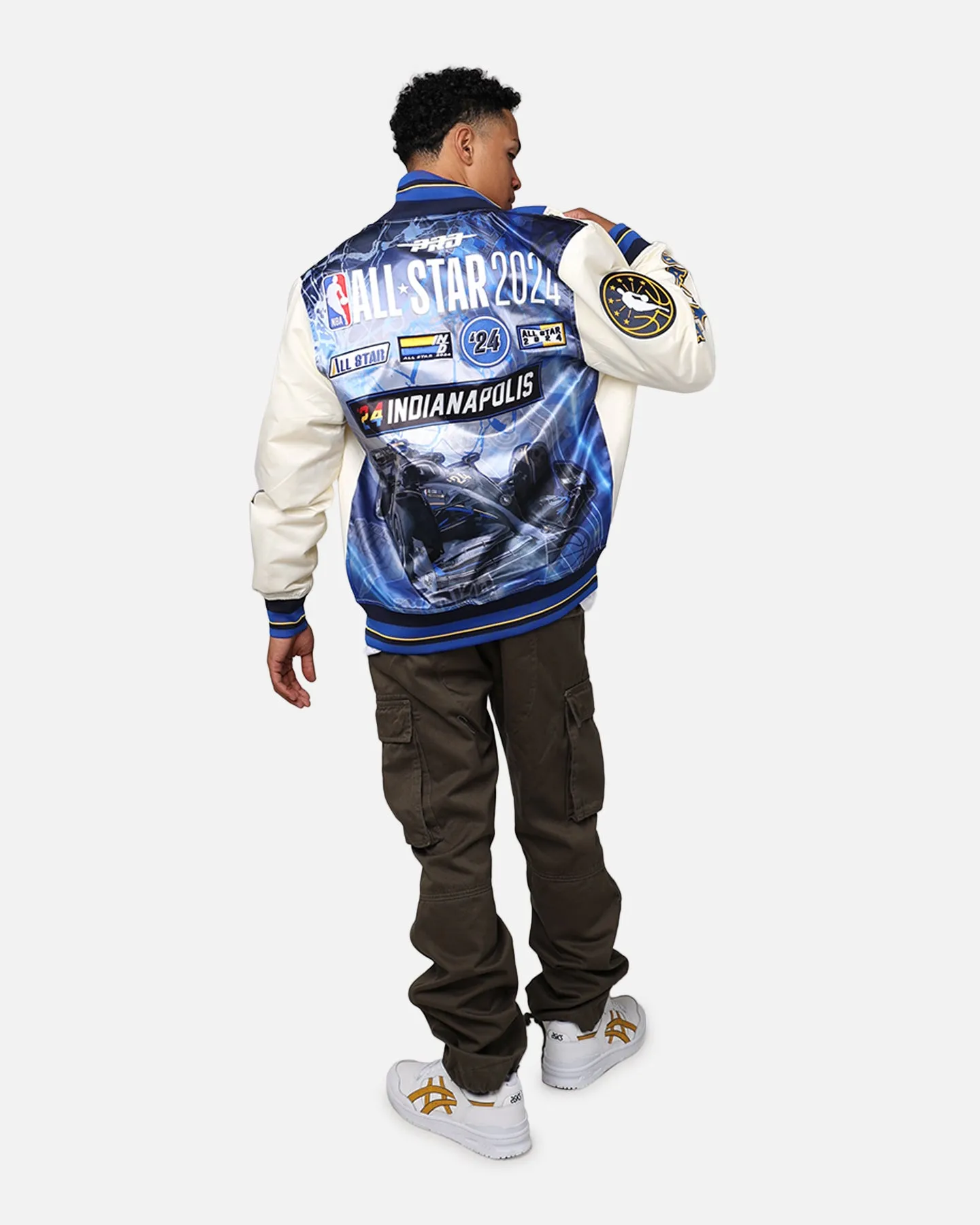 Pro Standard NBA All Star Game 2024 Satin Jacket Eggshell/Midnight Navy sold by Culture Kings product image thumbnail 3