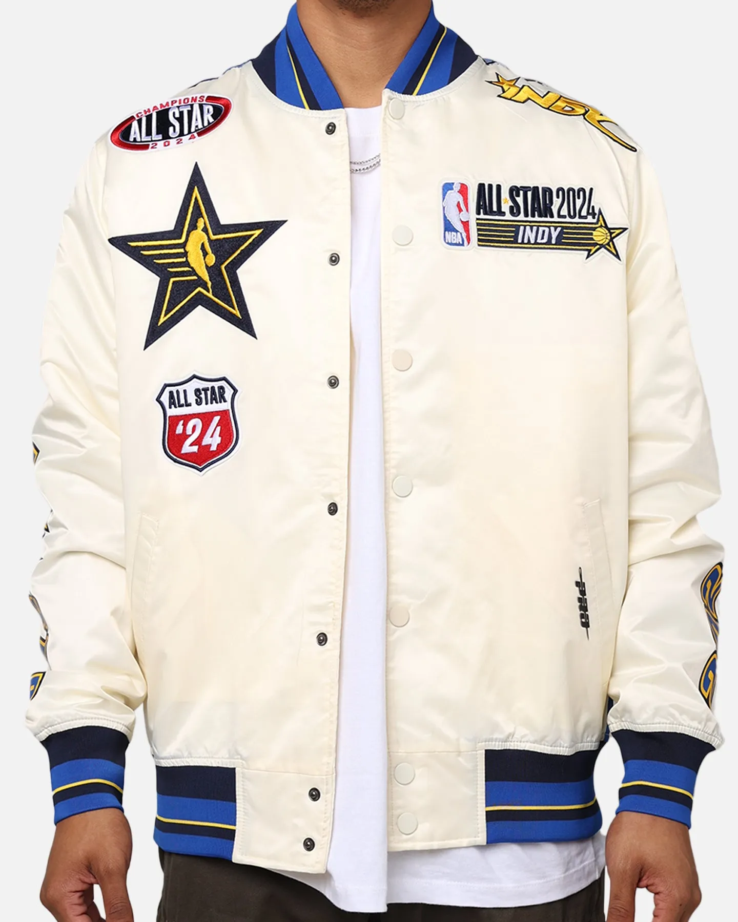 Pro Standard NBA All Star Game 2024 Satin Jacket Eggshell/Midnight Navy sold by Culture Kings product image thumbnail 4