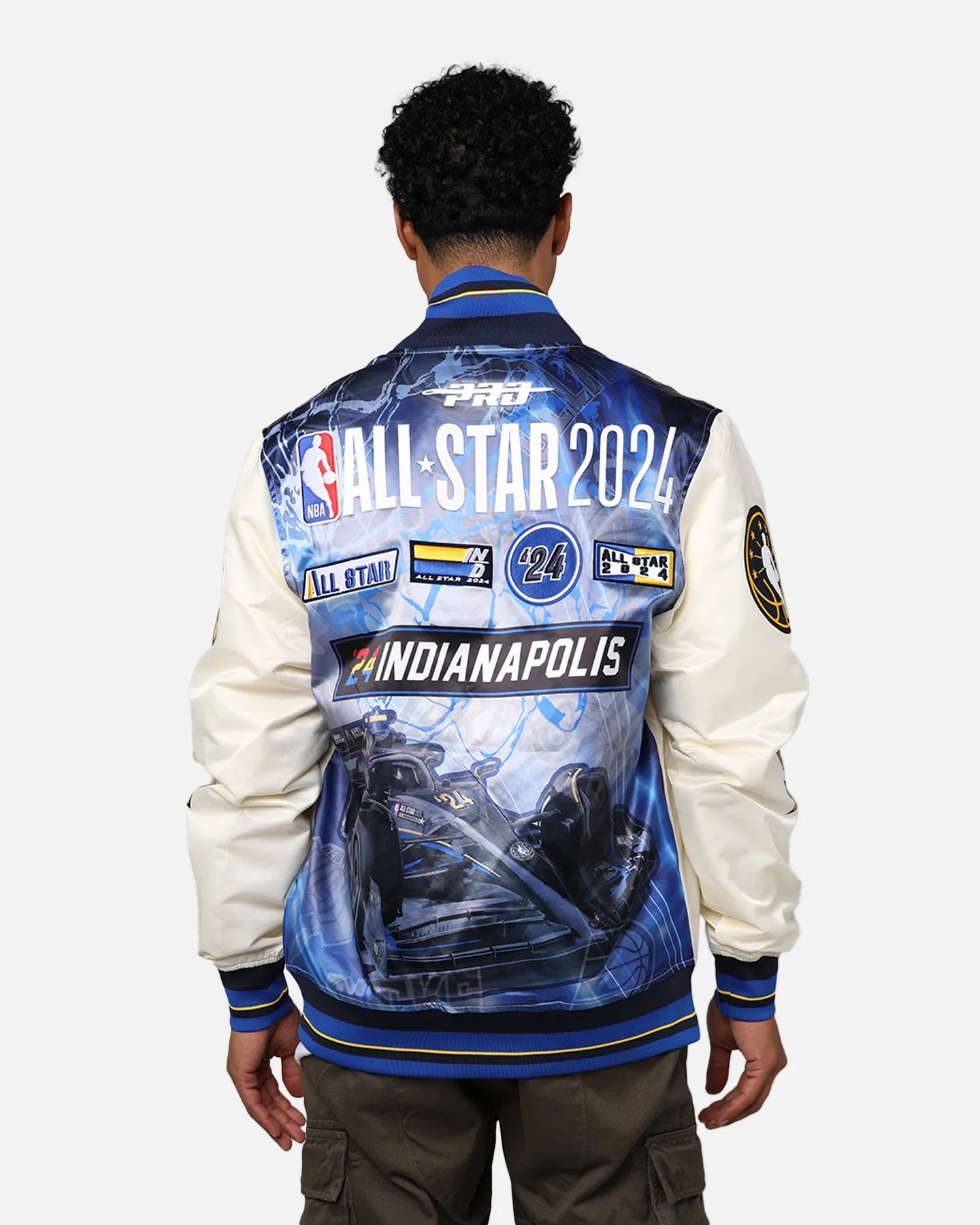 Pro Standard NBA All Star Game 2024 Satin Jacket Eggshell/Midnight Navy sold by Culture Kings product image thumbnail 5