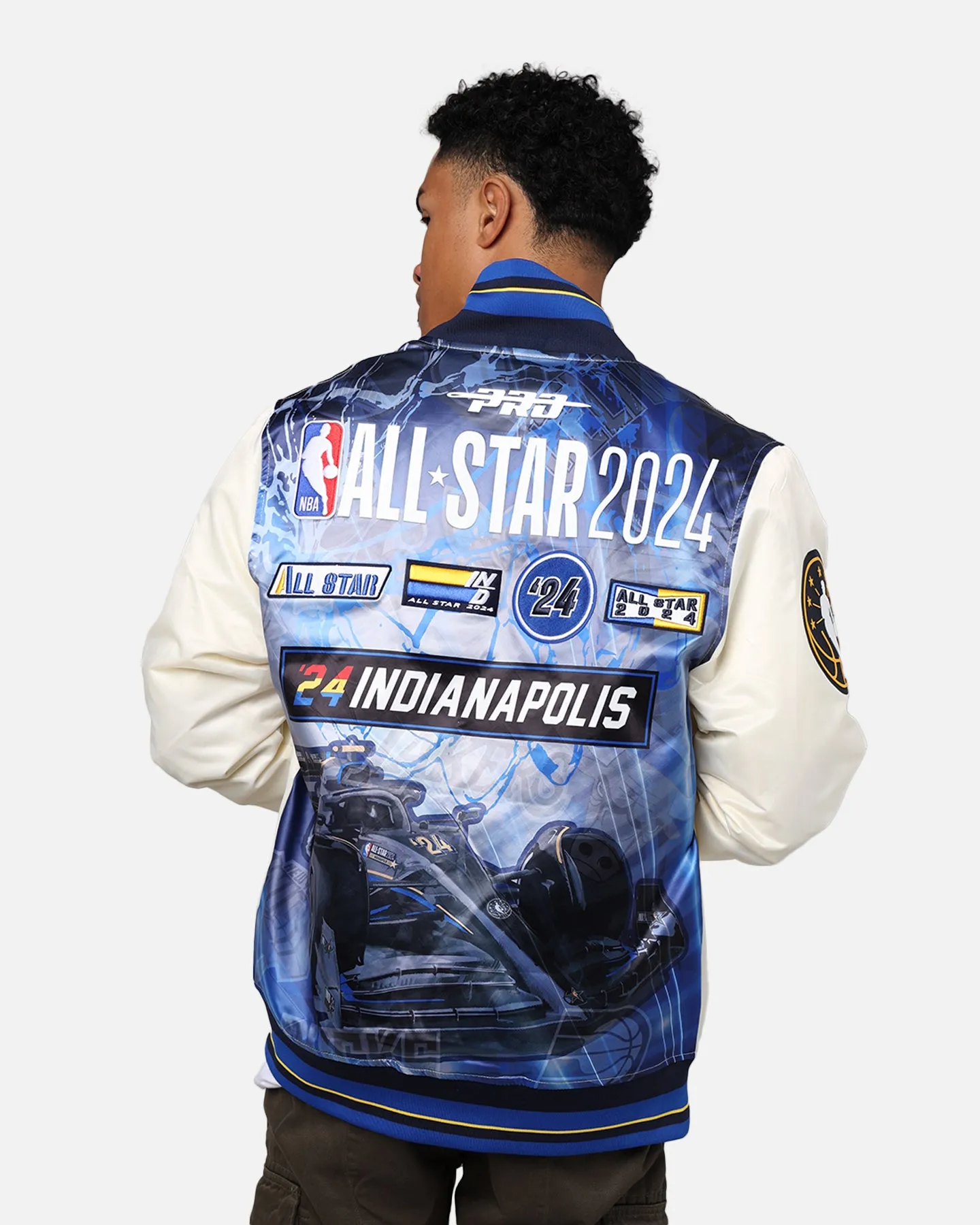 Pro Standard NBA All Star Game 2024 Satin Jacket Eggshell/Midnight Navy sold by Culture Kings product image thumbnail 2