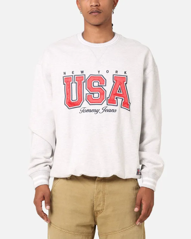 Tommy Jeans TJU Archive Games Team USA Crewneck Silver Grey Heather sold by Culture Kings