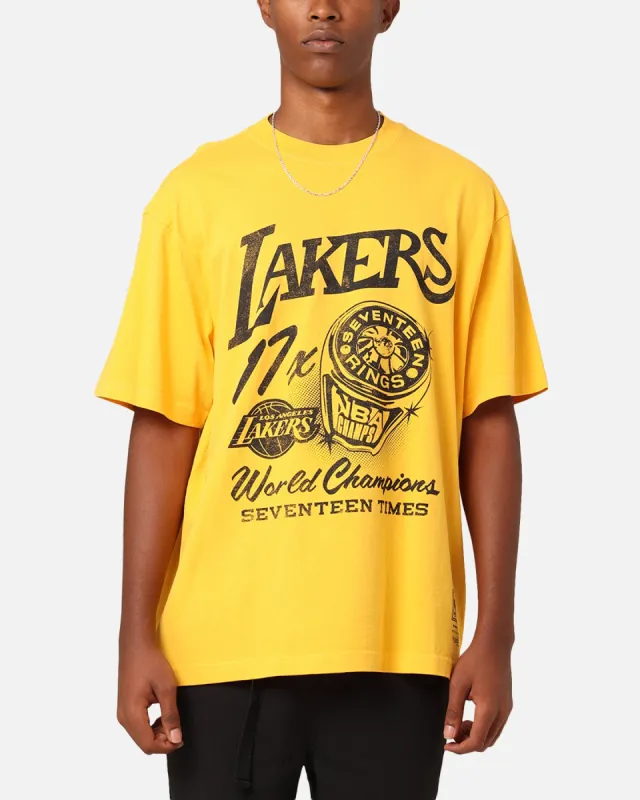 Mitchell & Ness Los Angeles Lakers Rings T-Shirt Ochre sold by Culture Kings