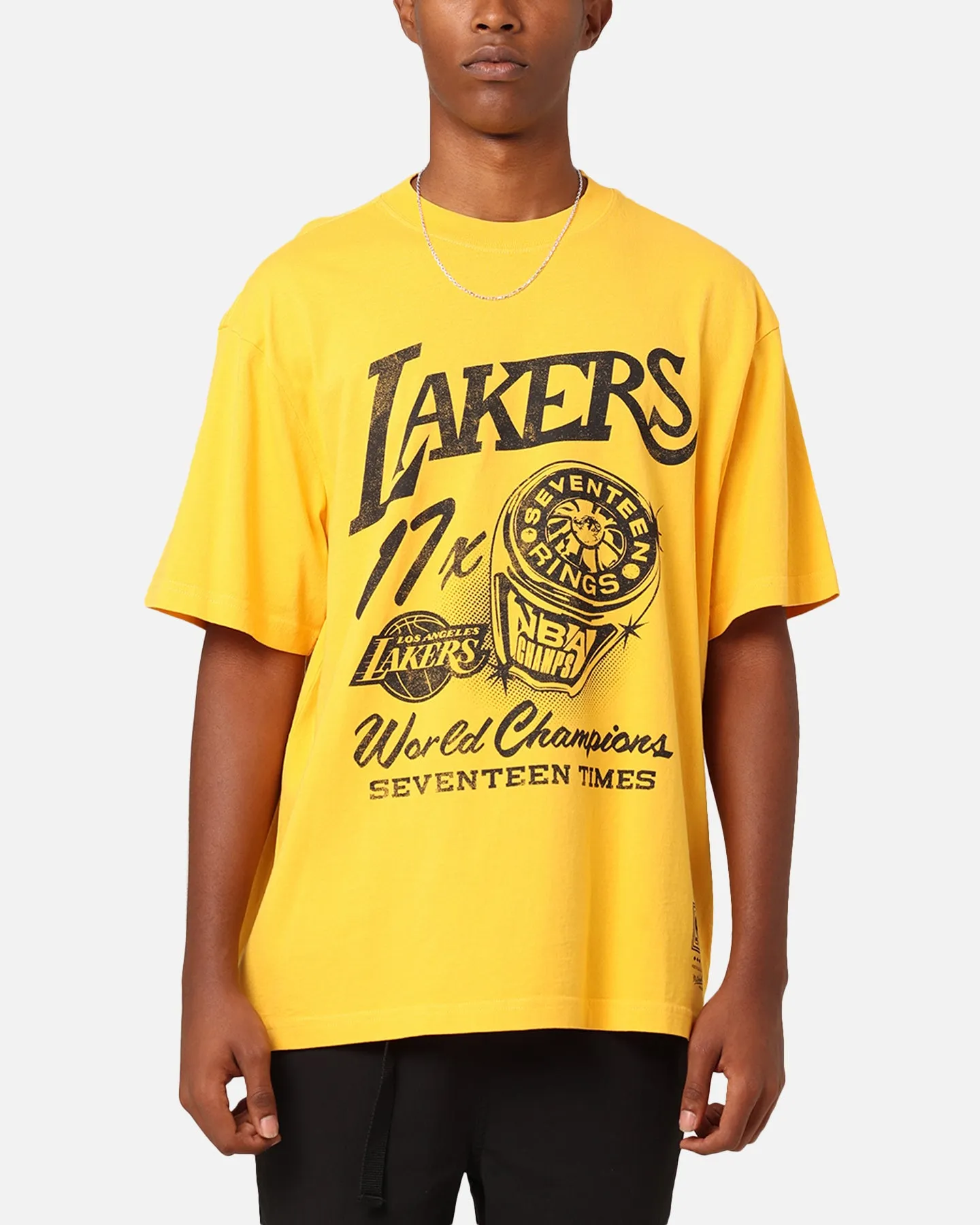 Mitchell & Ness Los Angeles Lakers Rings T-Shirt Ochre sold by Culture Kings