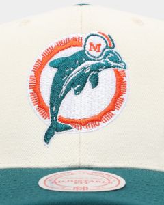Mitchell & Ness Miami Dolphins Go Team Go OG Snapback Vintage Cream sold by Culture Kings