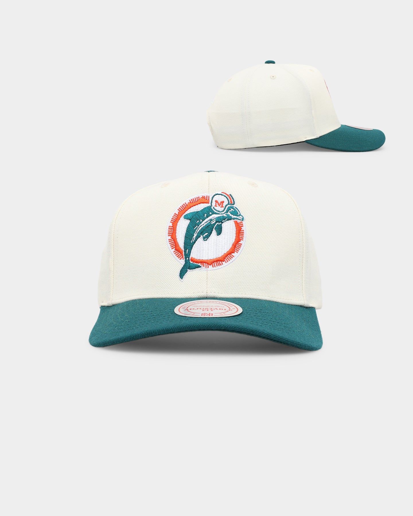Mitchell & Ness Miami Dolphins Go Team Go OG Snapback Vintage Cream sold by Culture Kings