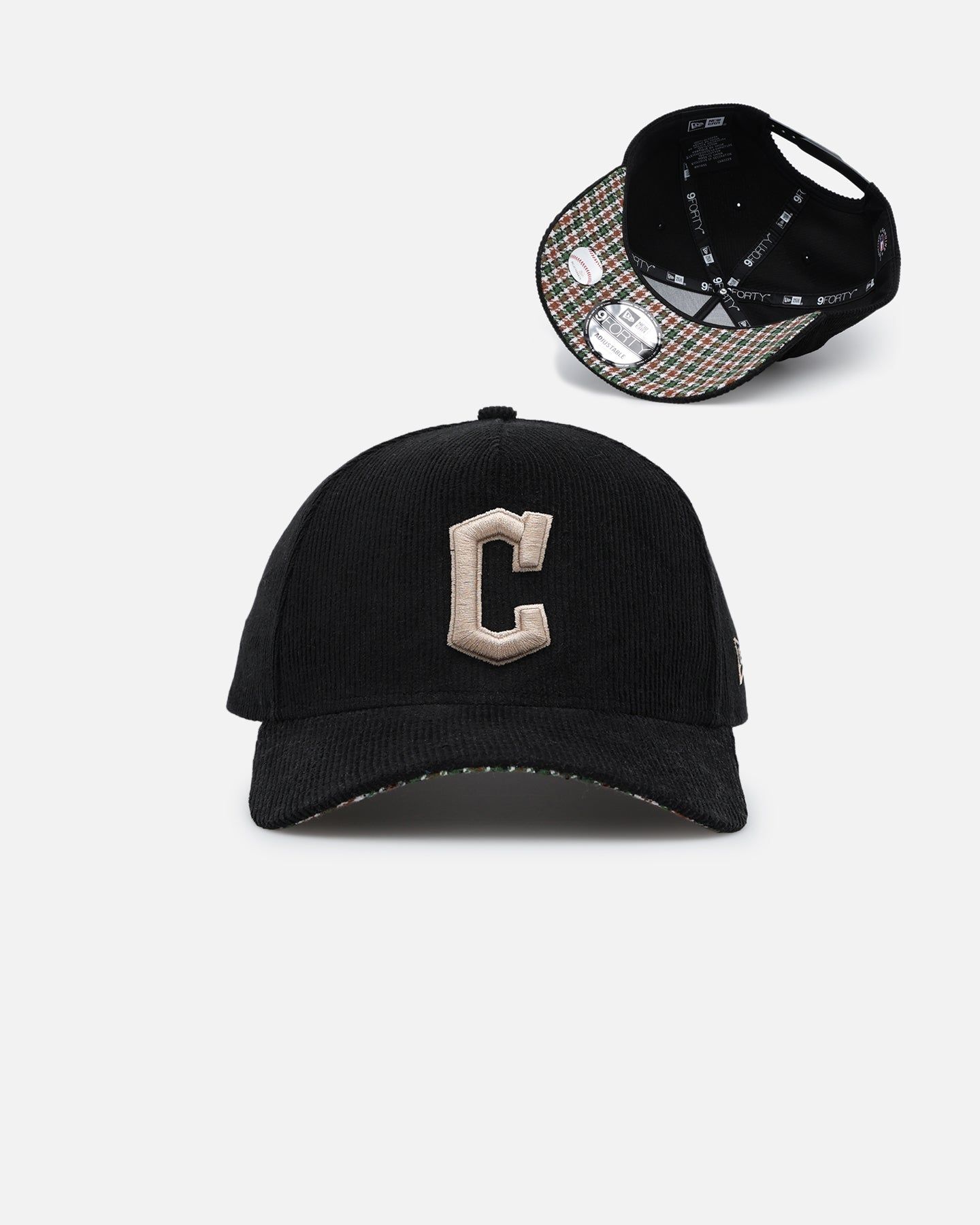 New Era Cleveland Guardians 9FORTY A-Frame Snapback Black/Plaid sold by Culture Kings
