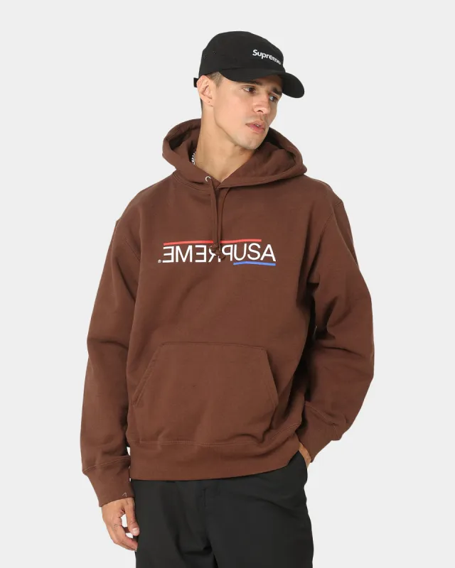 Supreme USA Hooded Sweatshirt Brown sold by Culture Kings