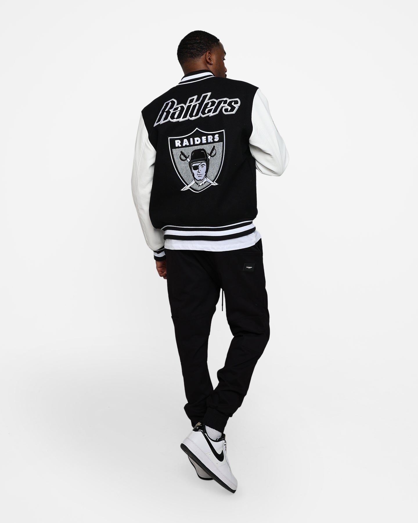 Pro Standard Oakland Raiders Wool Varsity Jacket Black/White sold by Culture Kings product image thumbnail 8