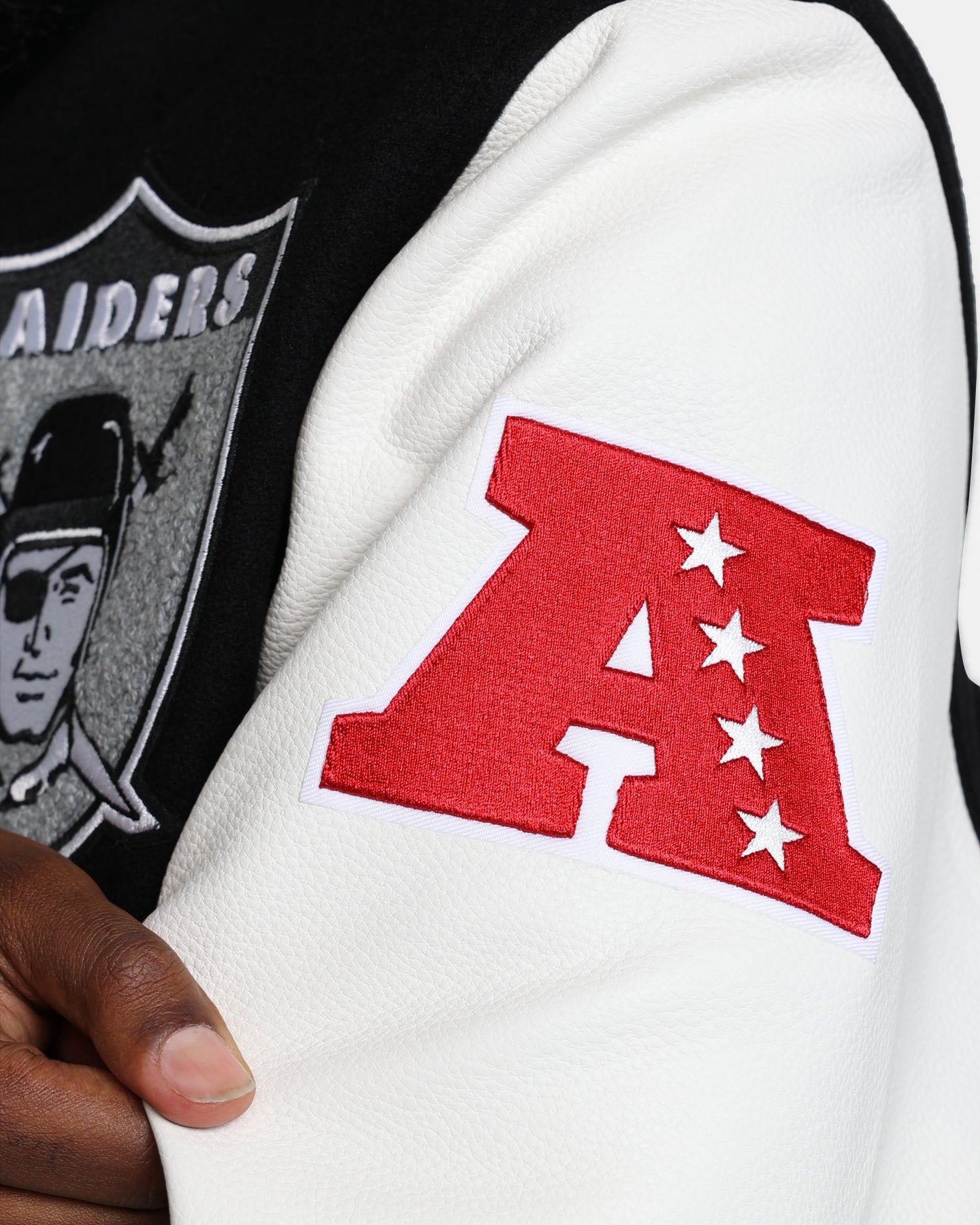 Pro Standard Oakland Raiders Wool Varsity Jacket Black/White sold by Culture Kings product image thumbnail 11