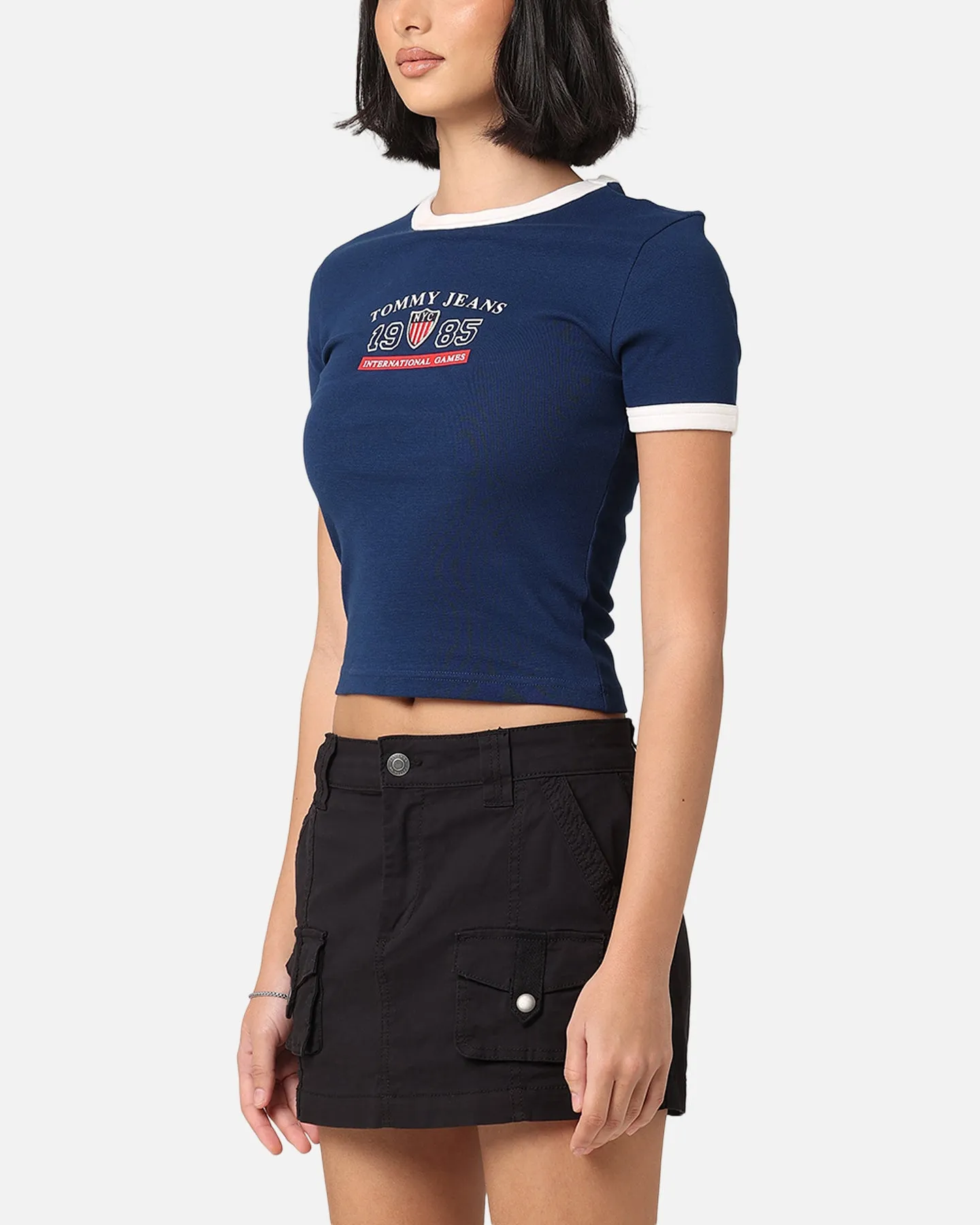 Tommy Jeans Women's TJW Archive Games Ringer T-Shirt Twilight Indigo sold by Culture Kings product image thumbnail 5