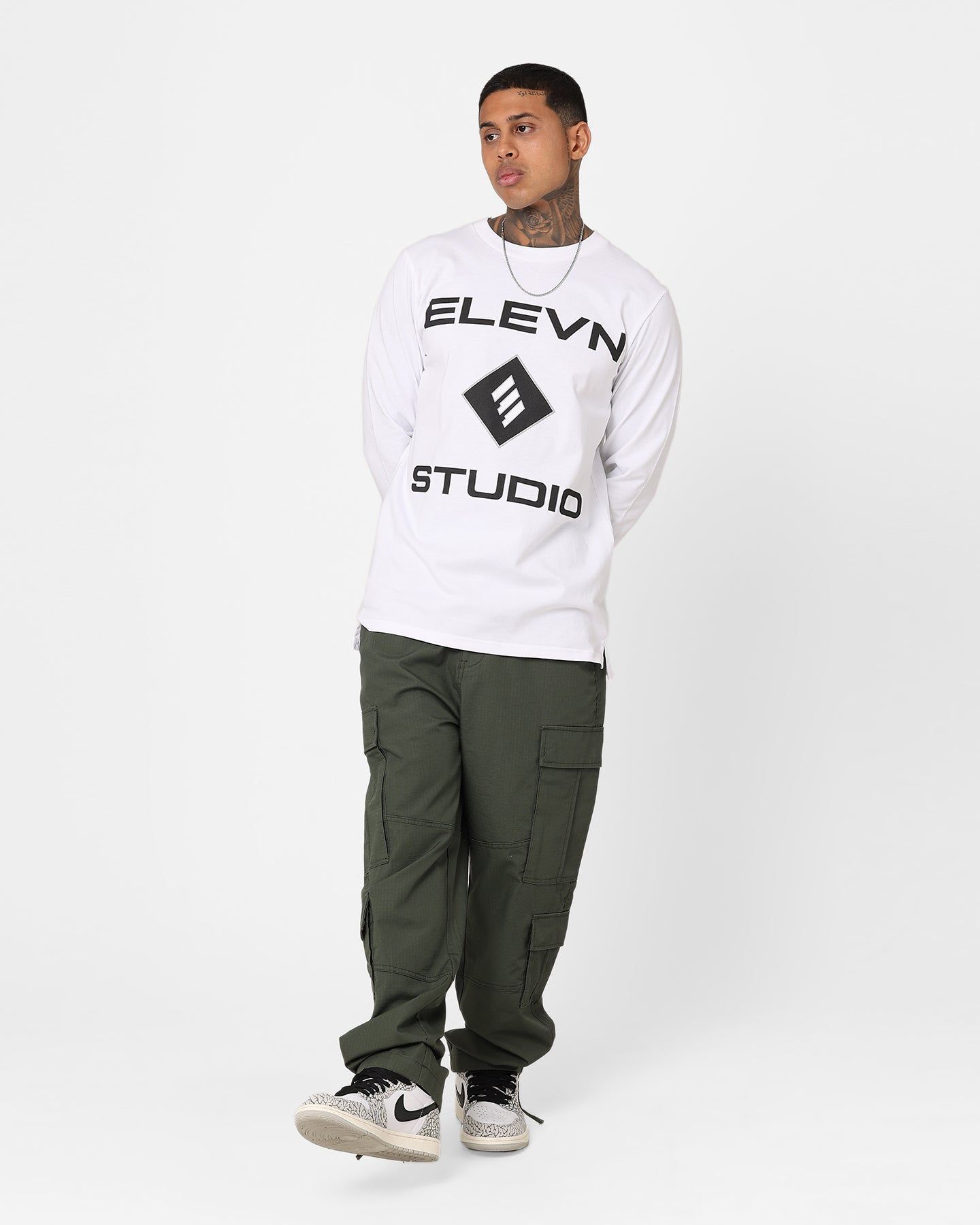Elevn Clothing Co Studio Long Sleeve T-Shirt White sold by Culture Kings product image thumbnail 2