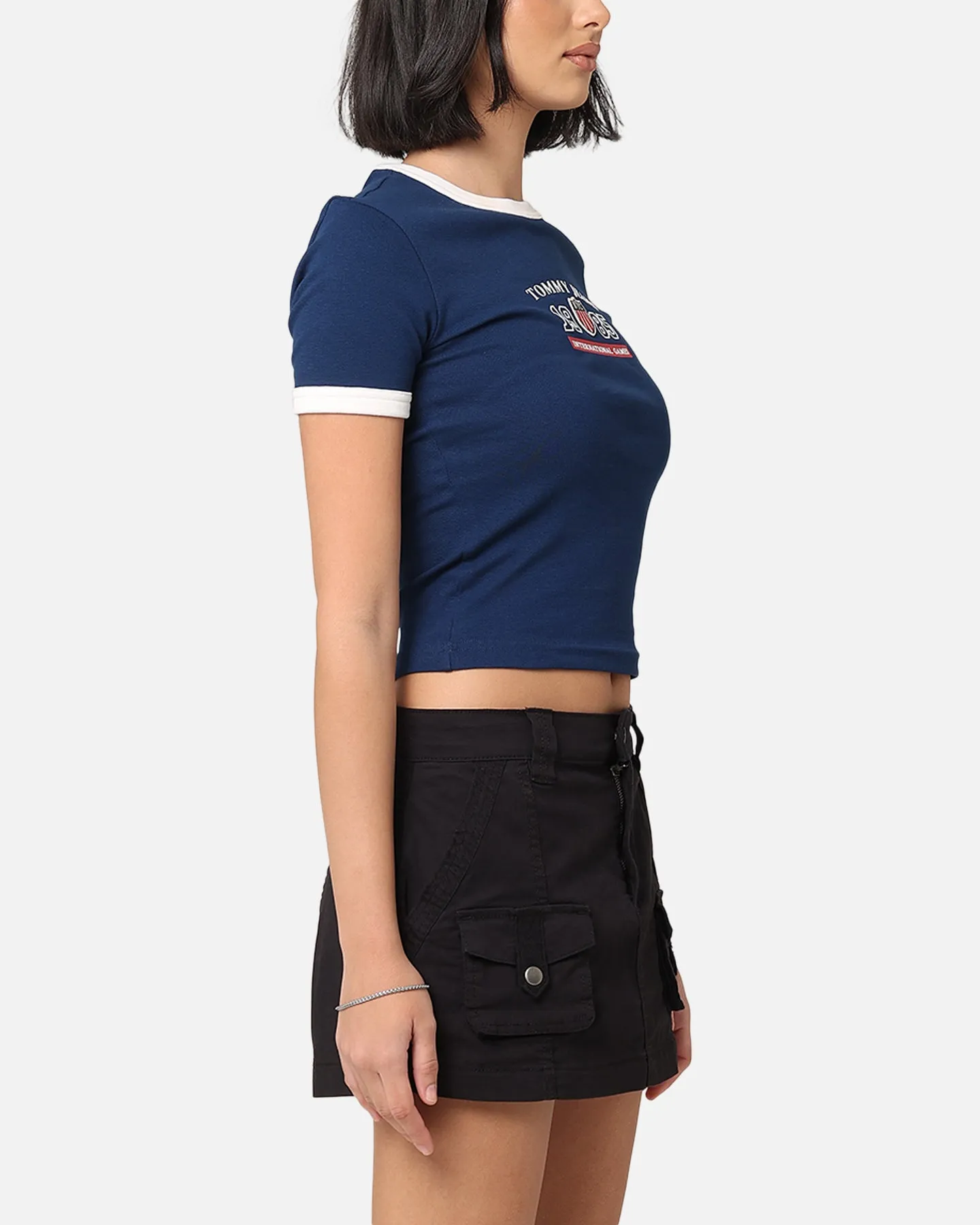 Tommy Jeans Women's TJW Archive Games Ringer T-Shirt Twilight Indigo sold by Culture Kings product image thumbnail 4