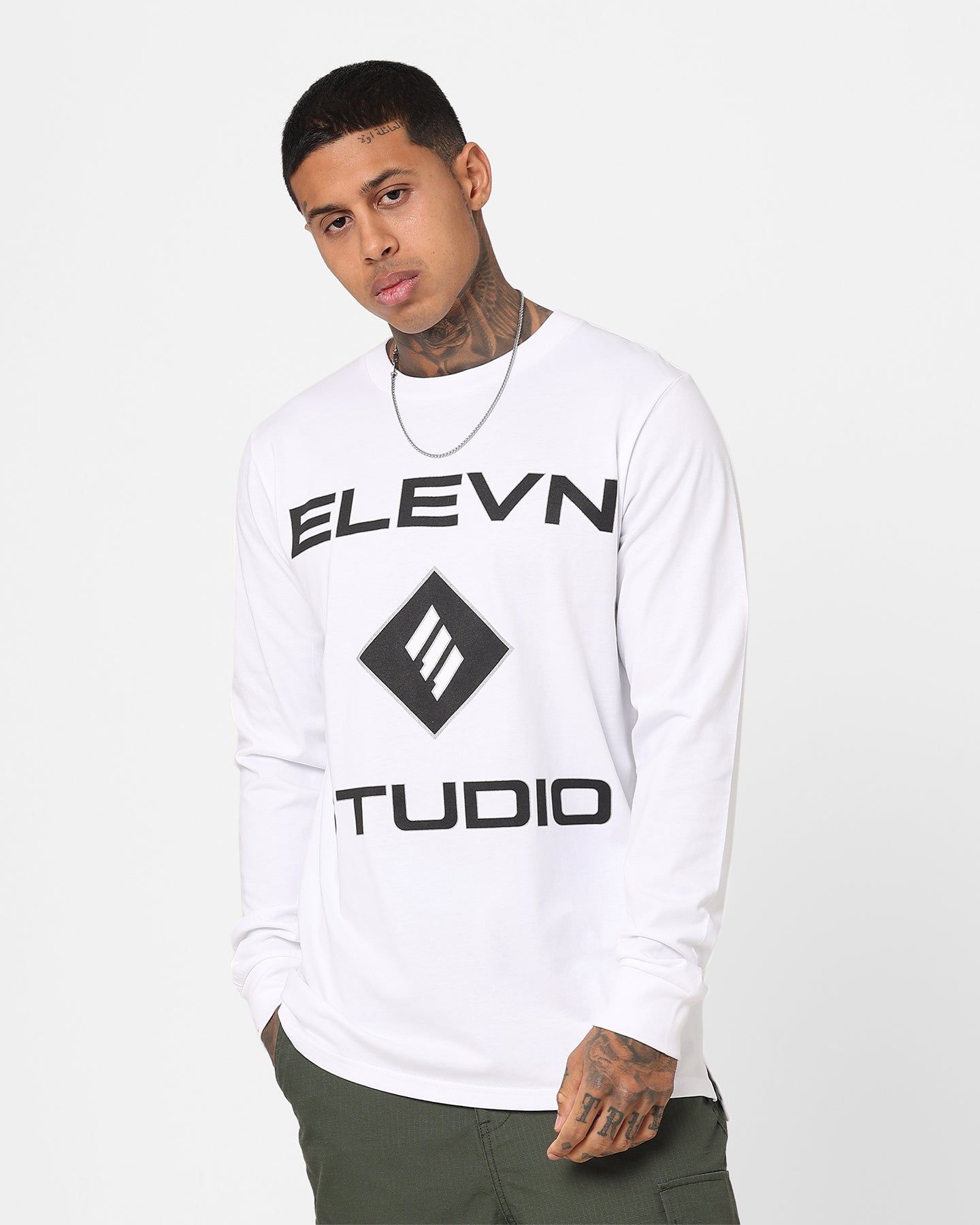 Elevn Clothing Co Studio Long Sleeve T-Shirt White sold by Culture Kings