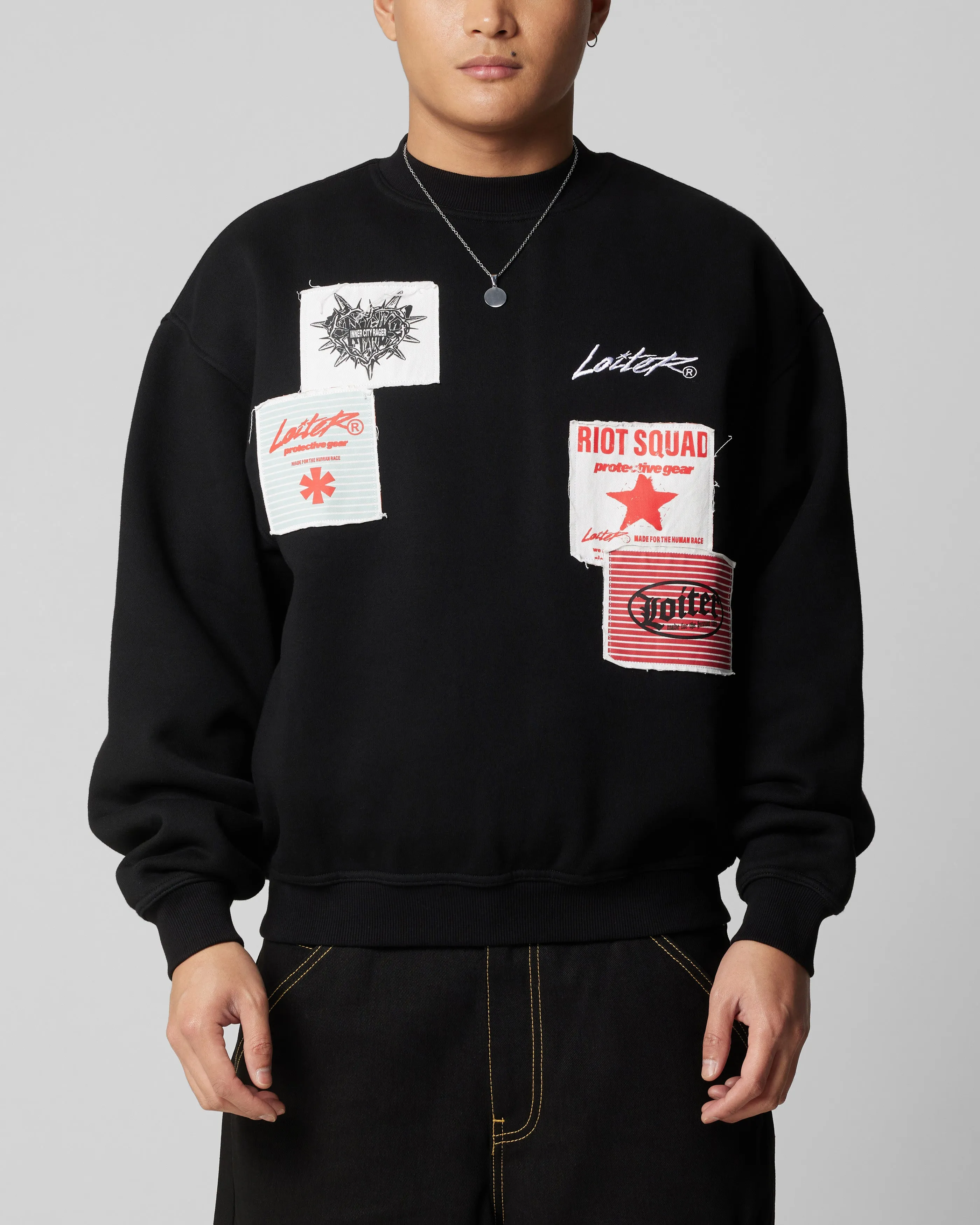 Loiter Riot Crewneck Black sold by Culture Kings