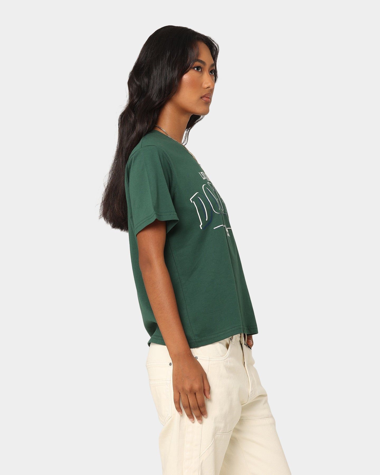 Majestic Athletic Women's Los Angeles Dodgers Boxy T-Shirt Dark Cedar sold by Culture Kings product image thumbnail 5