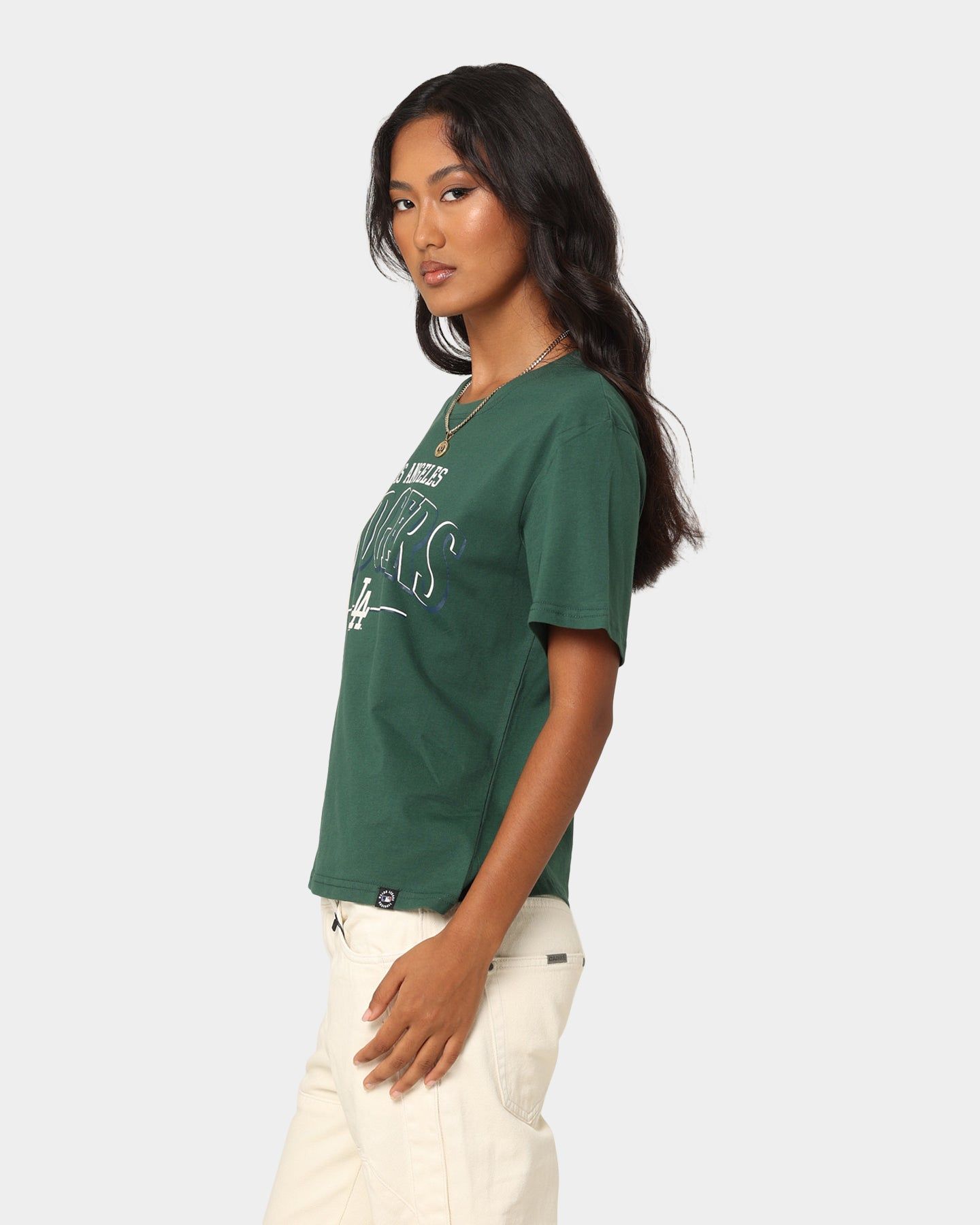 Majestic Athletic Women's Los Angeles Dodgers Boxy T-Shirt Dark Cedar sold by Culture Kings product image thumbnail 6