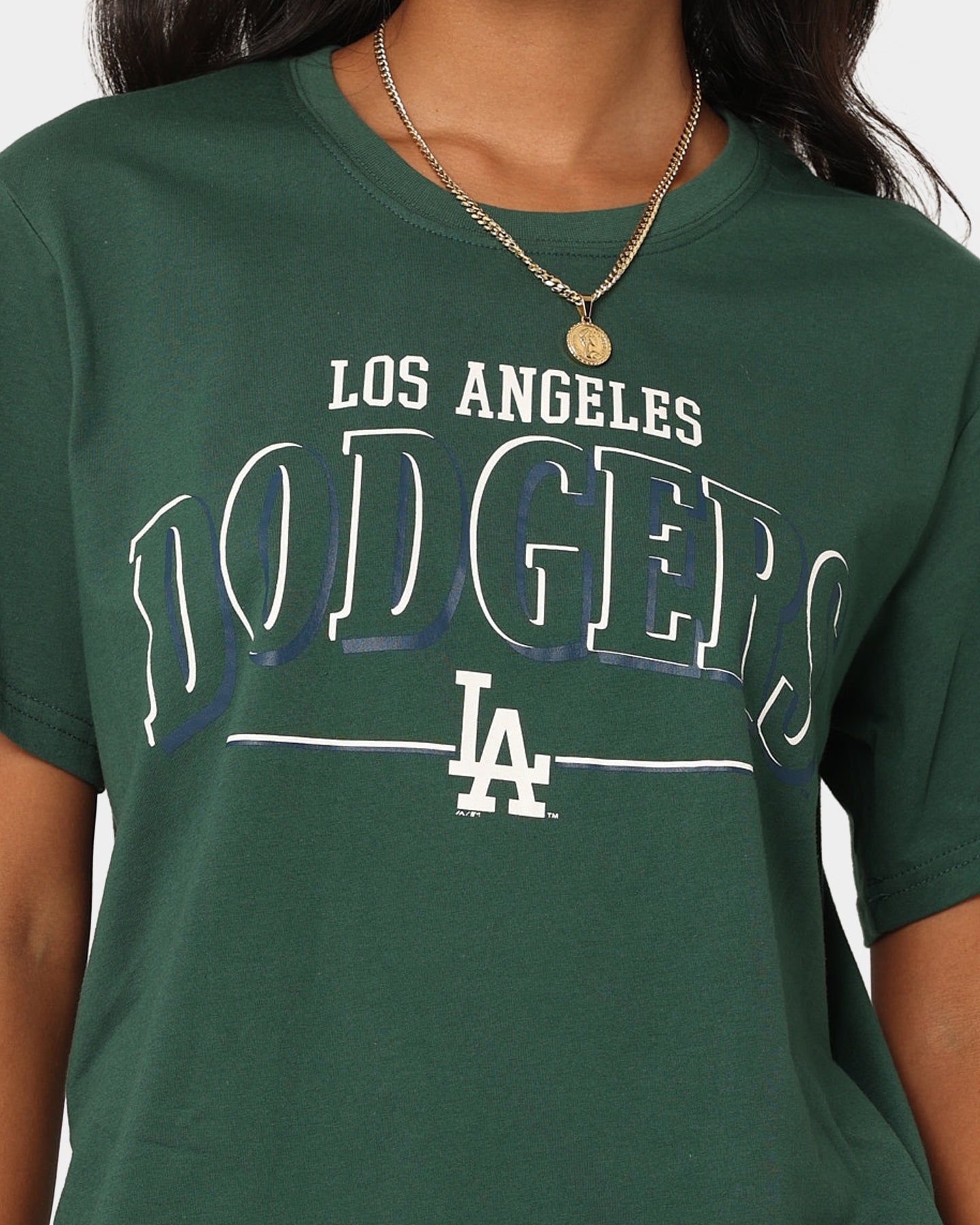 Majestic Athletic Women's Los Angeles Dodgers Boxy T-Shirt Dark Cedar sold by Culture Kings product image thumbnail 3