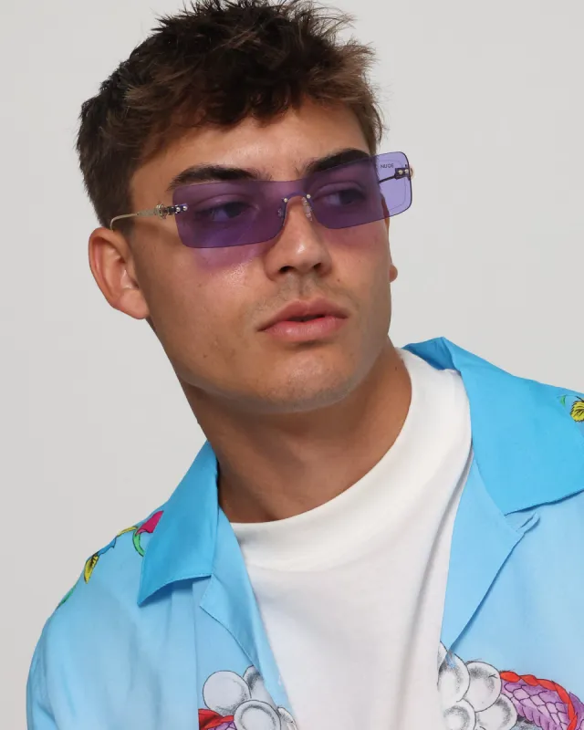 NUQE Razr Sunglasses Gold/Lilac sold by Culture Kings