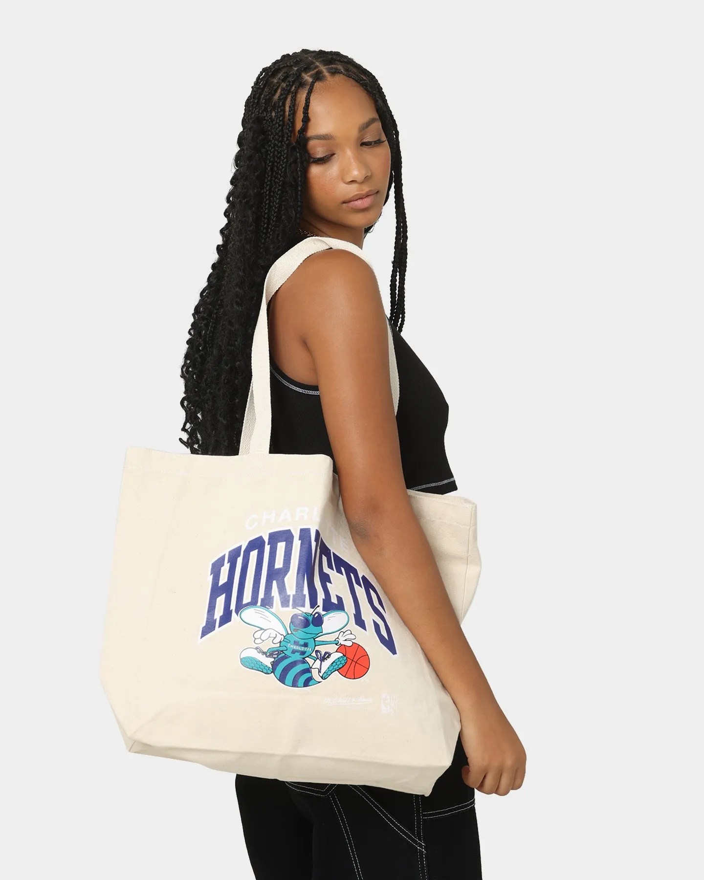 Mitchell & Ness Charlotte Hornets Keyline Tote Bag Cream sold by Culture Kings product image thumbnail 2