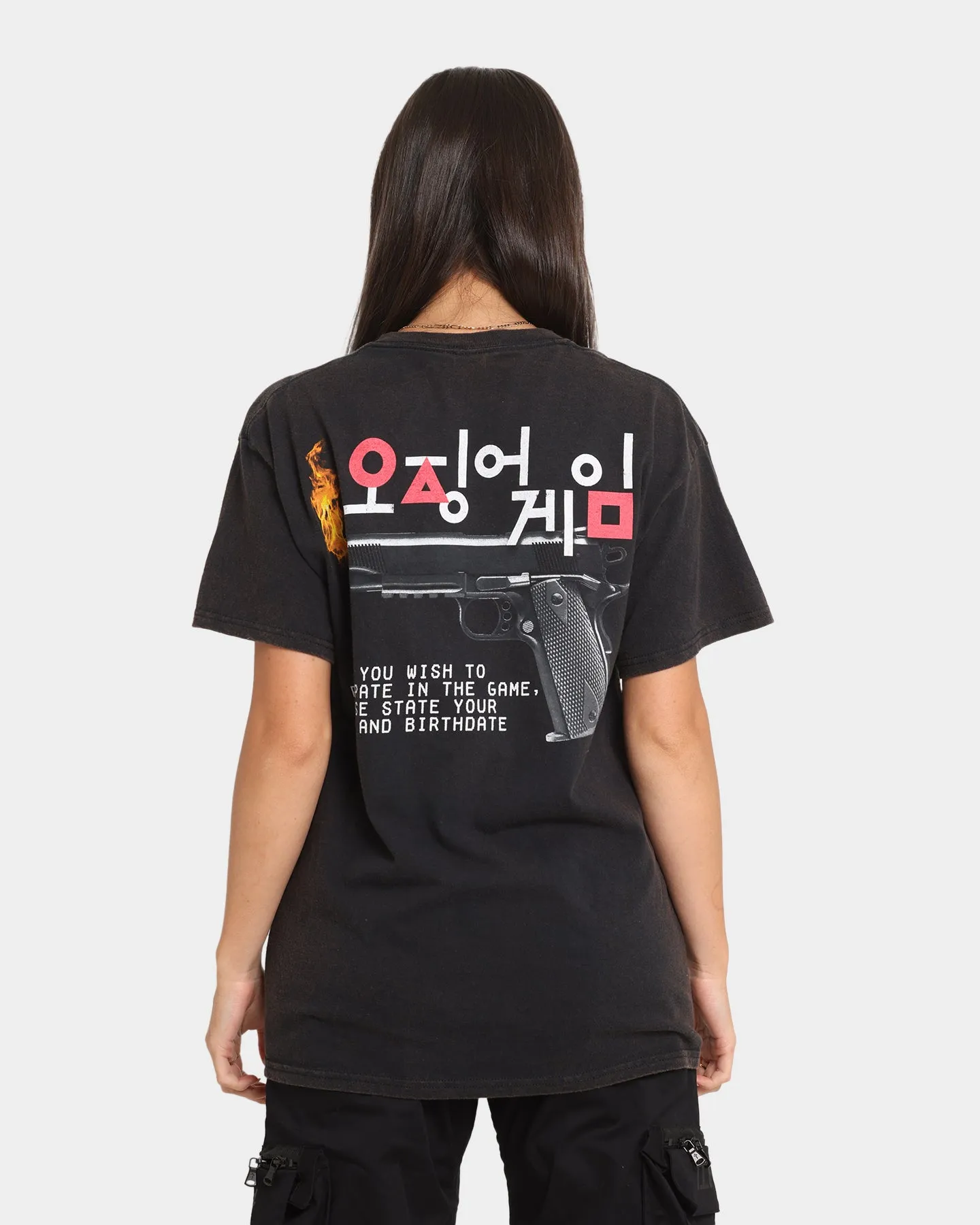 Goat Crew X Squid Game Gun Vintage T-Shirt Black Wash sold by Culture Kings