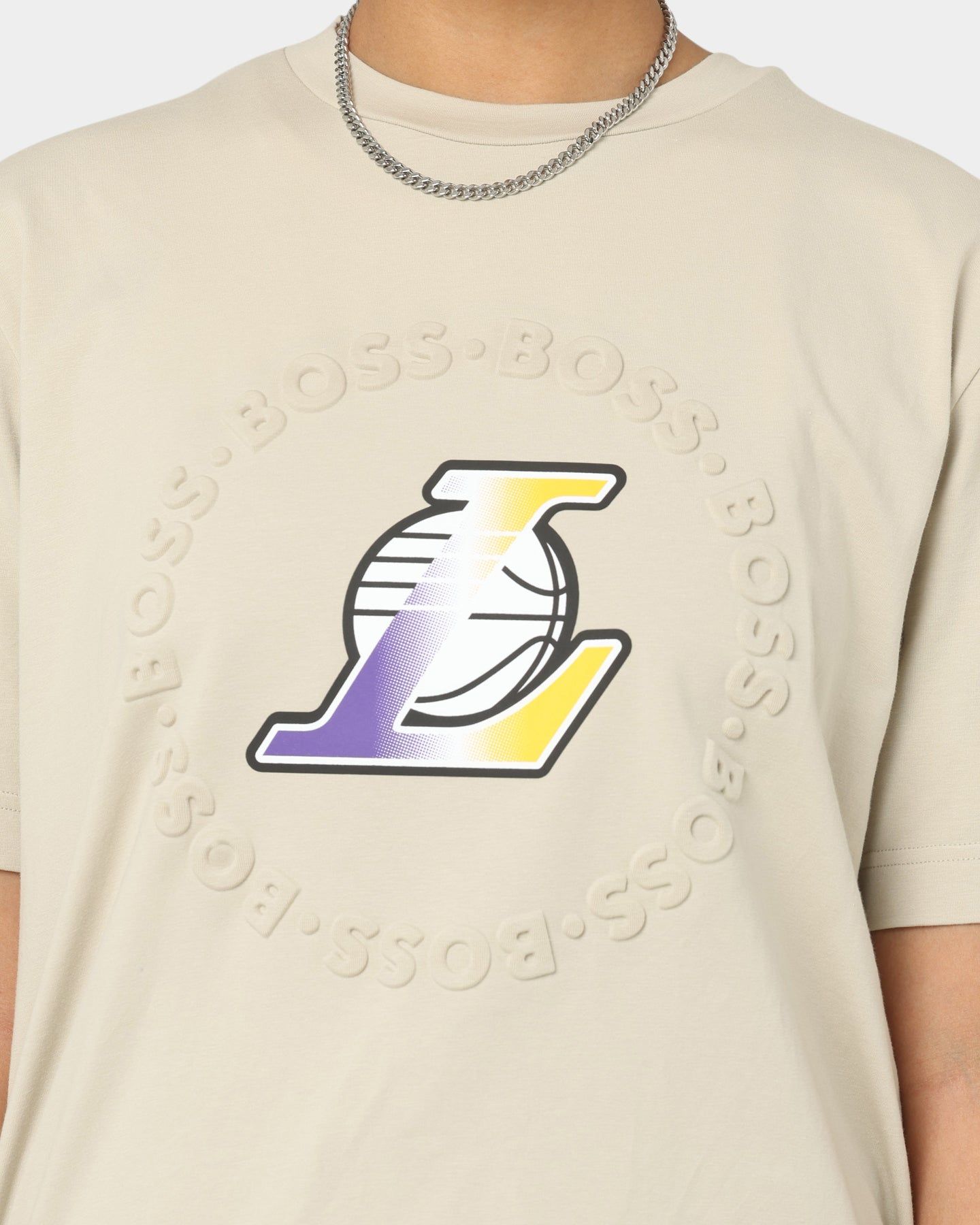 Hugo Boss X NBA Basic Los Angeles Lakers Short Sleeve T-Shirt Light Beige sold by Culture Kings product image thumbnail 3