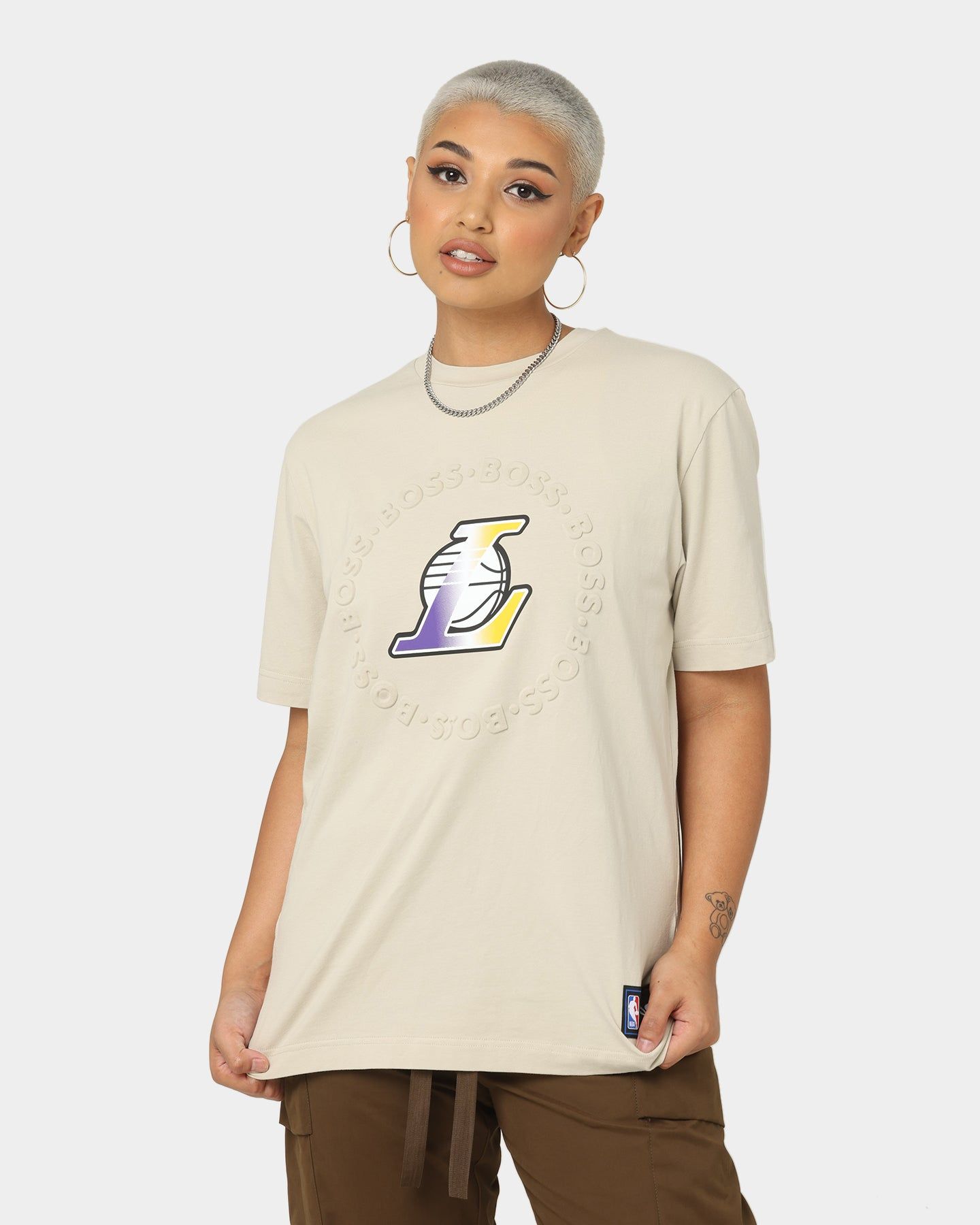 Hugo Boss X NBA Basic Los Angeles Lakers Short Sleeve T-Shirt Light Beige sold by Culture Kings