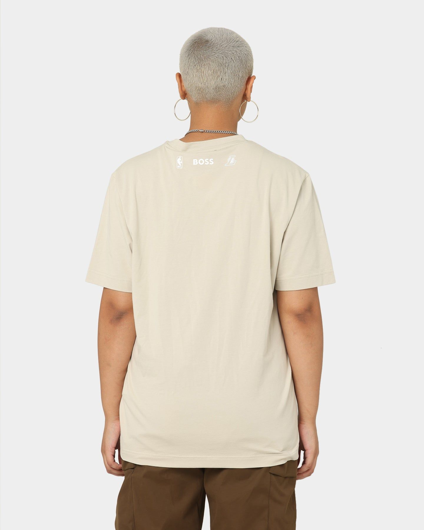 Hugo Boss X NBA Basic Los Angeles Lakers Short Sleeve T-Shirt Light Beige sold by Culture Kings product image thumbnail 4