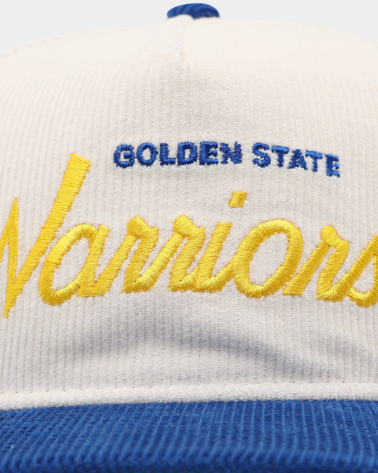 New Era Golden State Warriors 'Chrome Corduroy Throwback Script' Golfer Snapback Chrome White sold by Culture Kings product image thumbnail 5