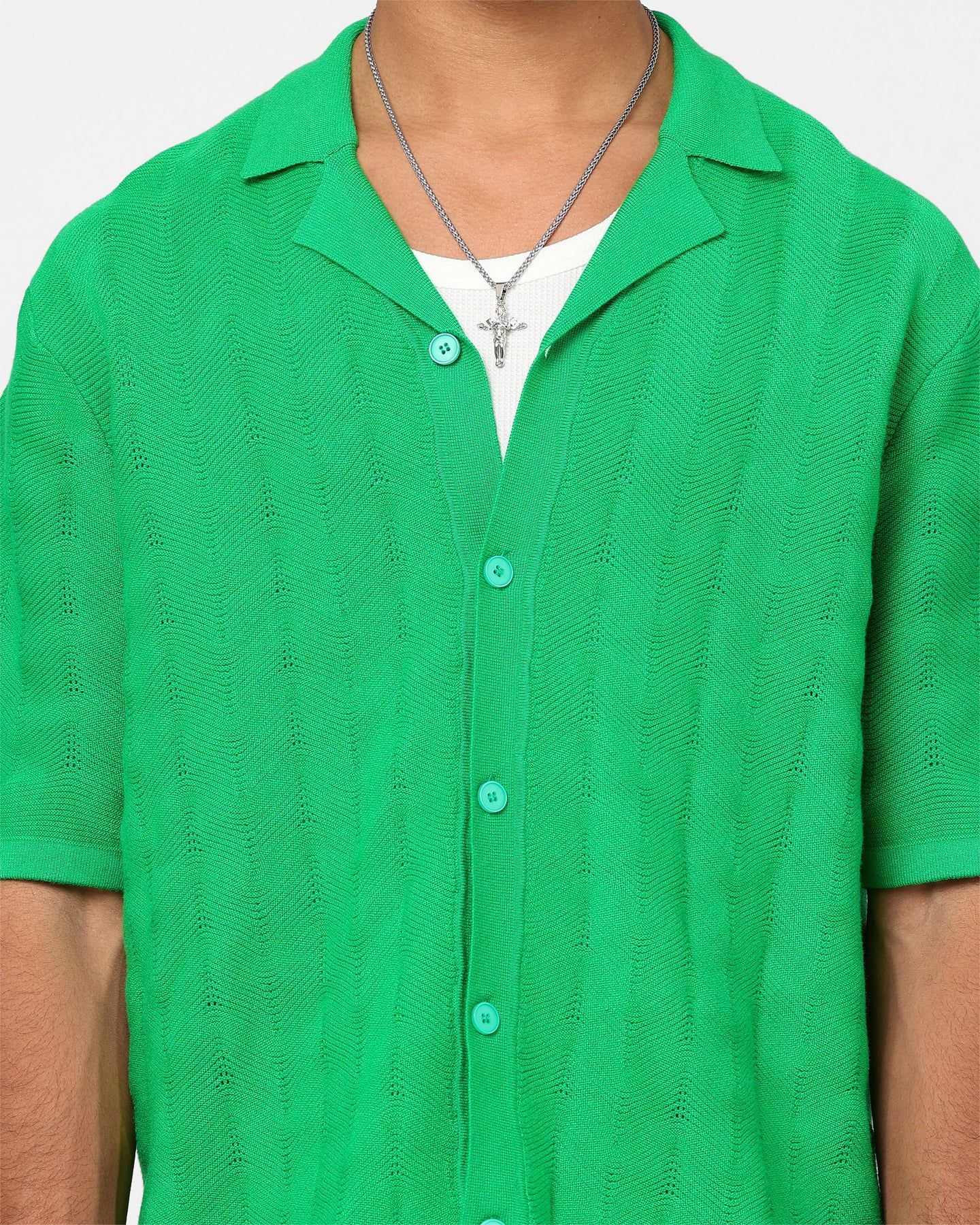 XXIII Lorenzo Knit Button Up Shirt Green sold by Culture Kings product image thumbnail 3