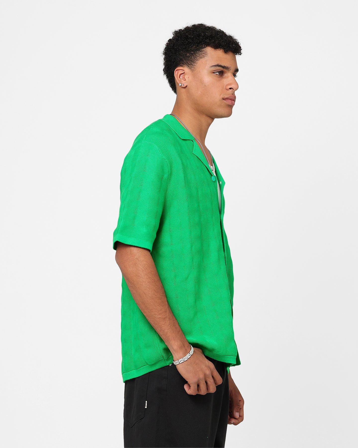 XXIII Lorenzo Knit Button Up Shirt Green sold by Culture Kings product image thumbnail 5