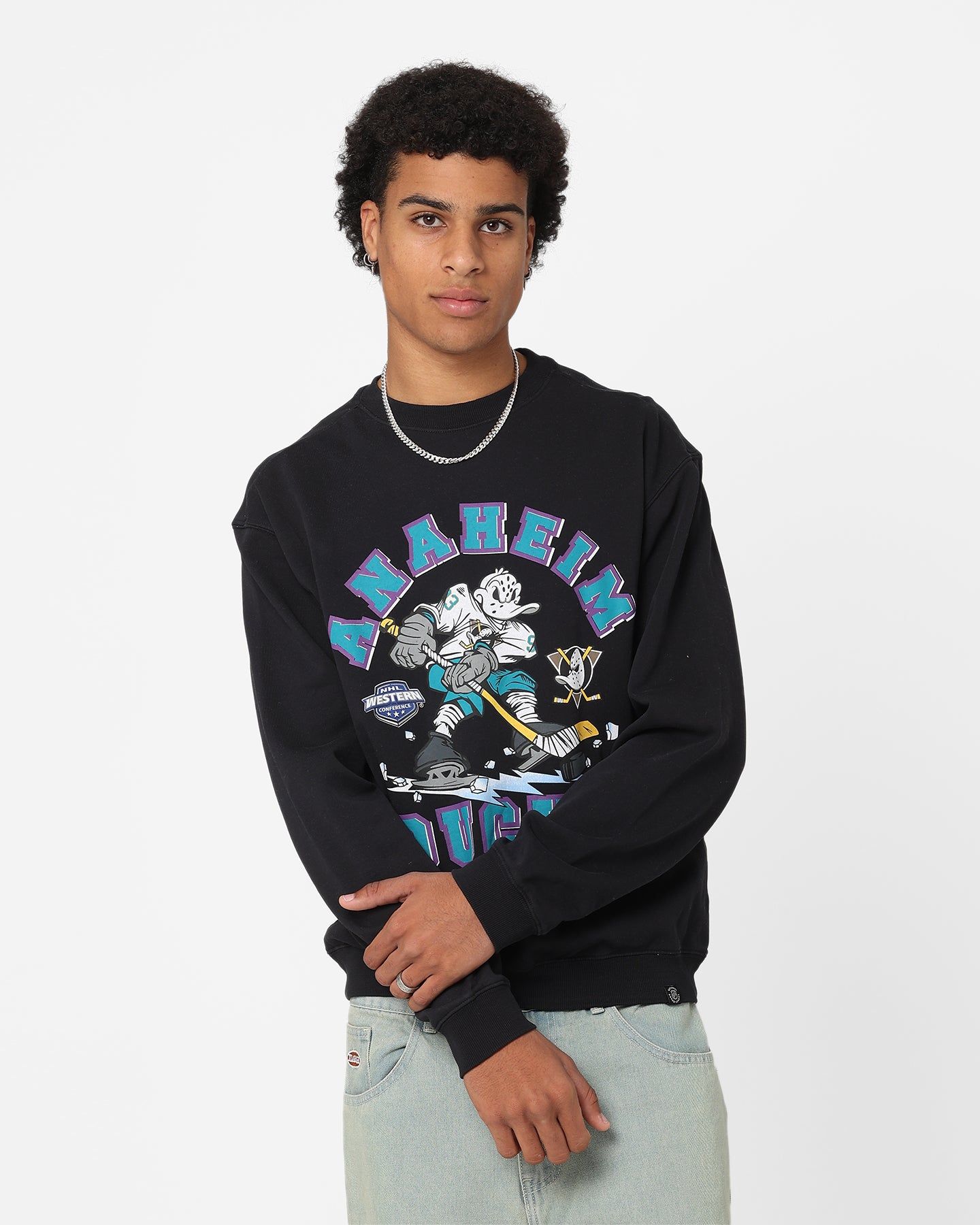 Majestic Athletic Anaheim Ducks Ice Player Crewneck Faded Black sold by Culture Kings