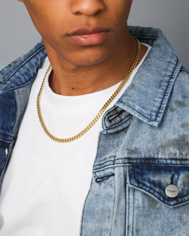 Saint Morta 5mm Cuban Chain Gold sold by Culture Kings