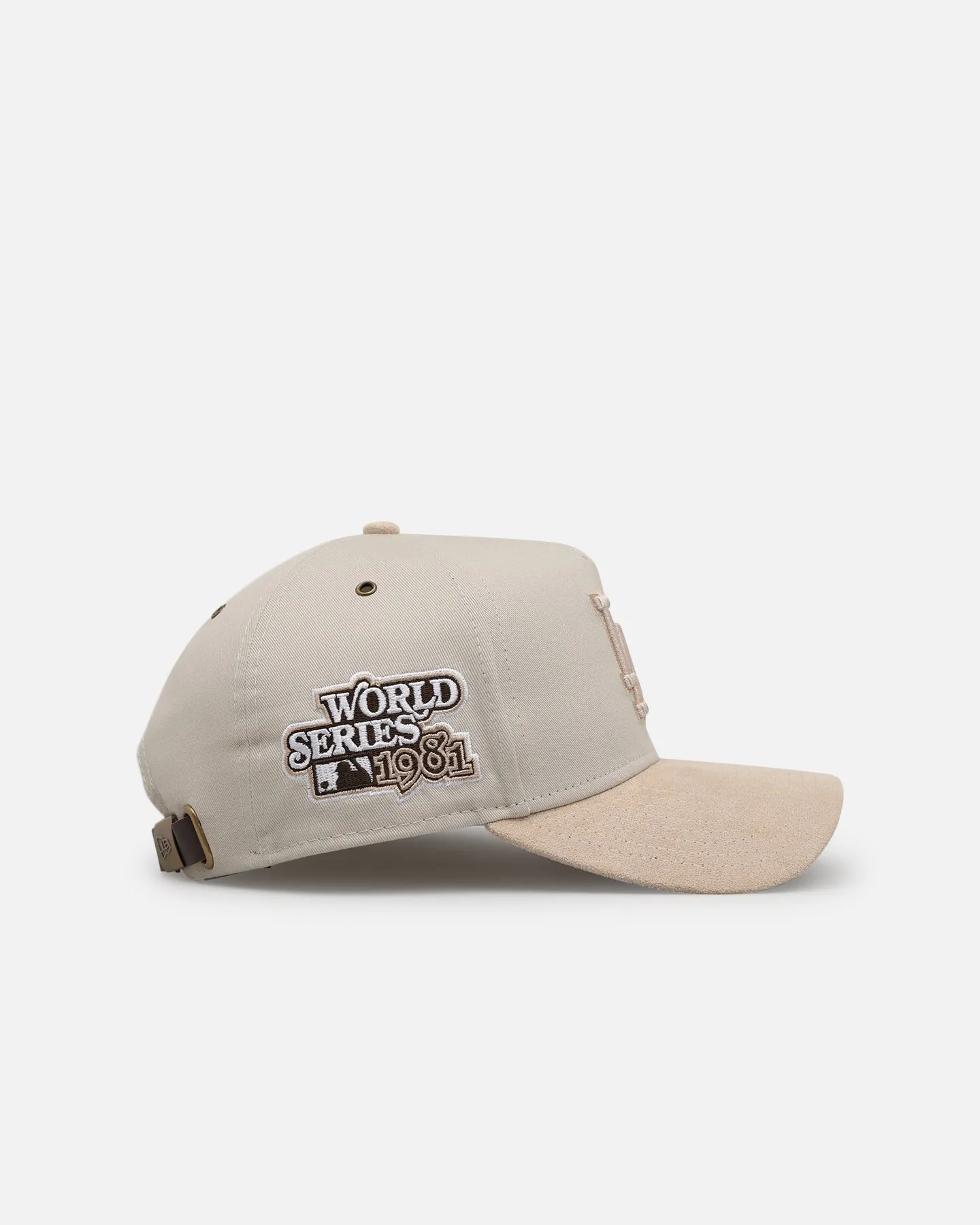 New Era Los Angeles Dodgers 'Cream Suede' 9FORTY A-Frame Strapback Stone/Oatmilk sold by Culture Kings product image thumbnail 4