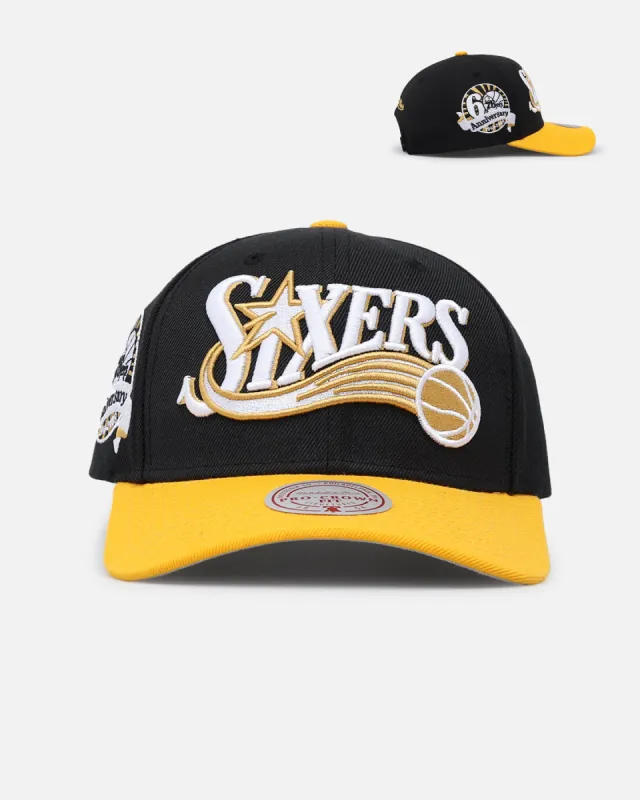 Mitchell & Ness Philadelphia 76ers "Enter The Dragon" Pro Crown Snapback Black/Ochre sold by Culture Kings