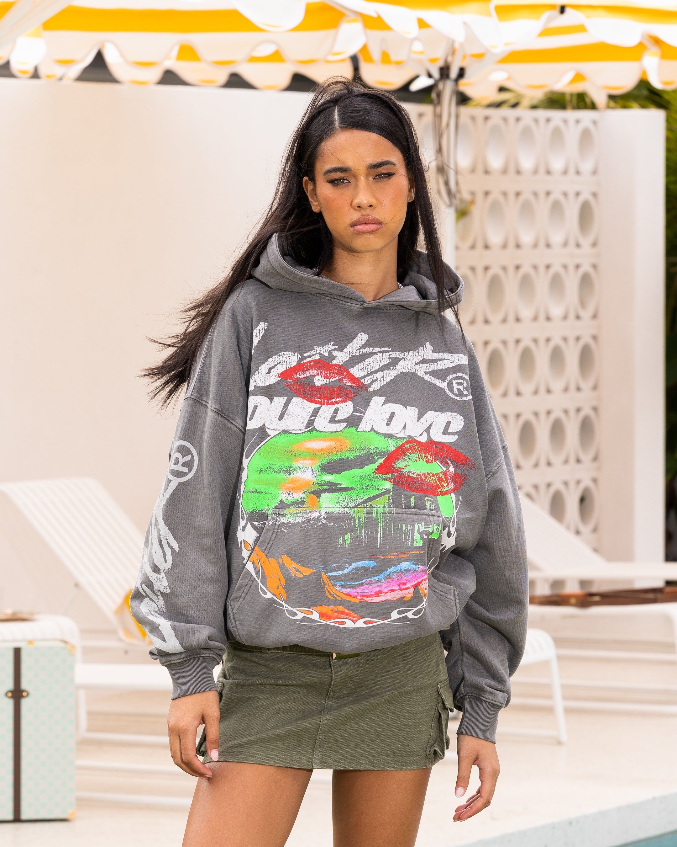 Loiter Pure Love Vintage Hoodie Charcoal sold by Culture Kings