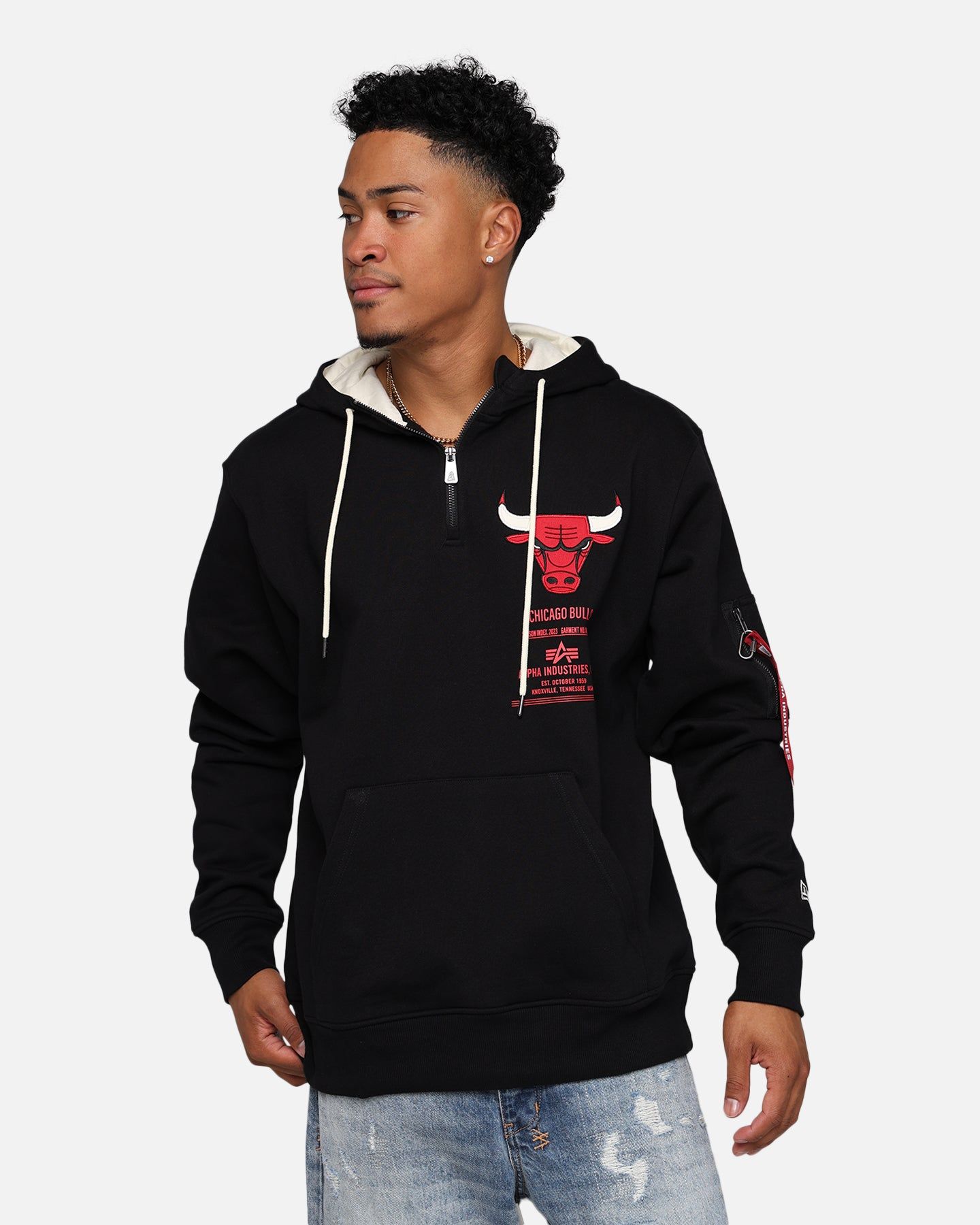 New Era X Alpha Industries Chicago Bulls Zipper Hoodie Black sold by Culture Kings